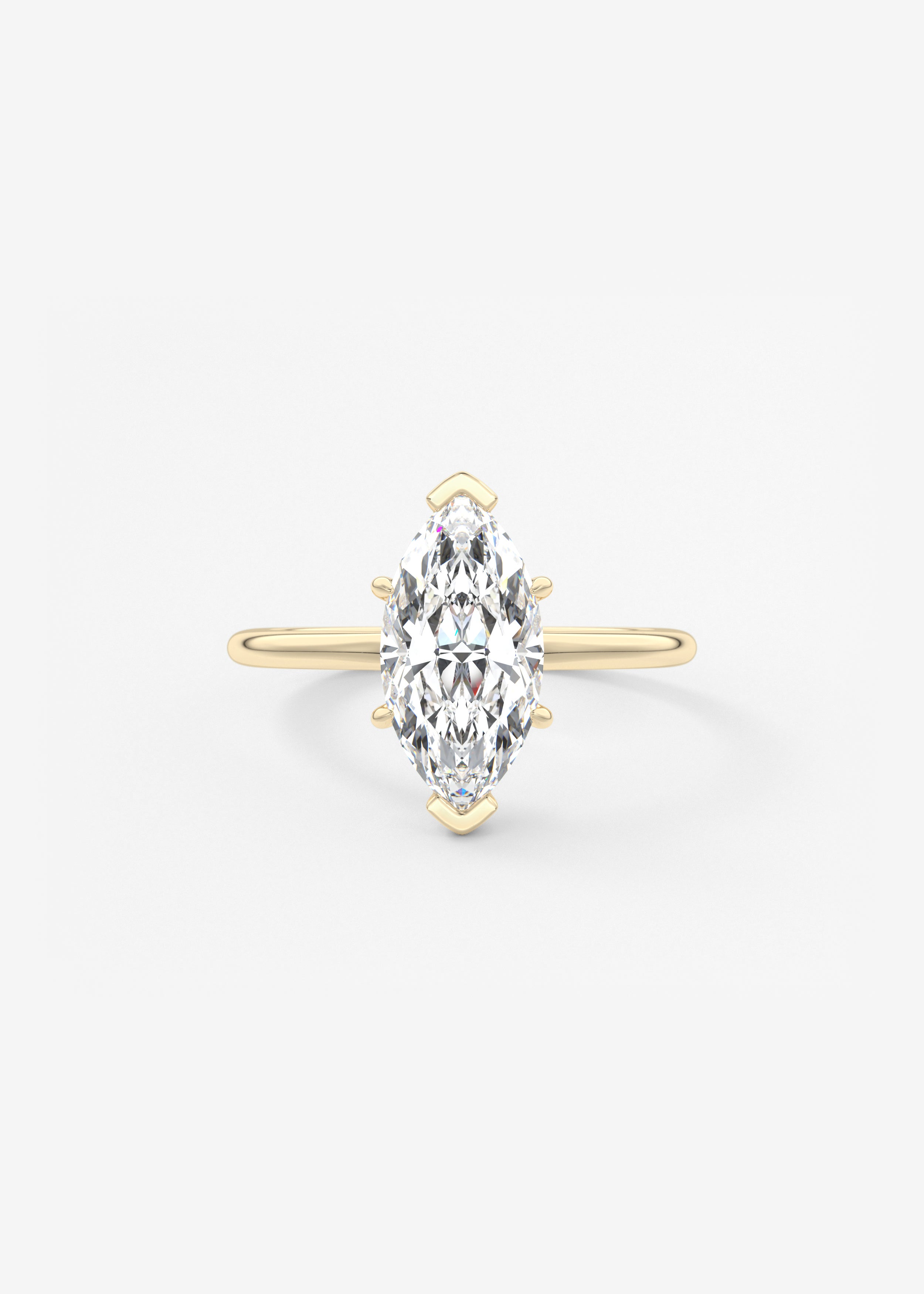 The Plunge  engagement in YG metal featuring Marquise cut with Solitaire,Prong setting