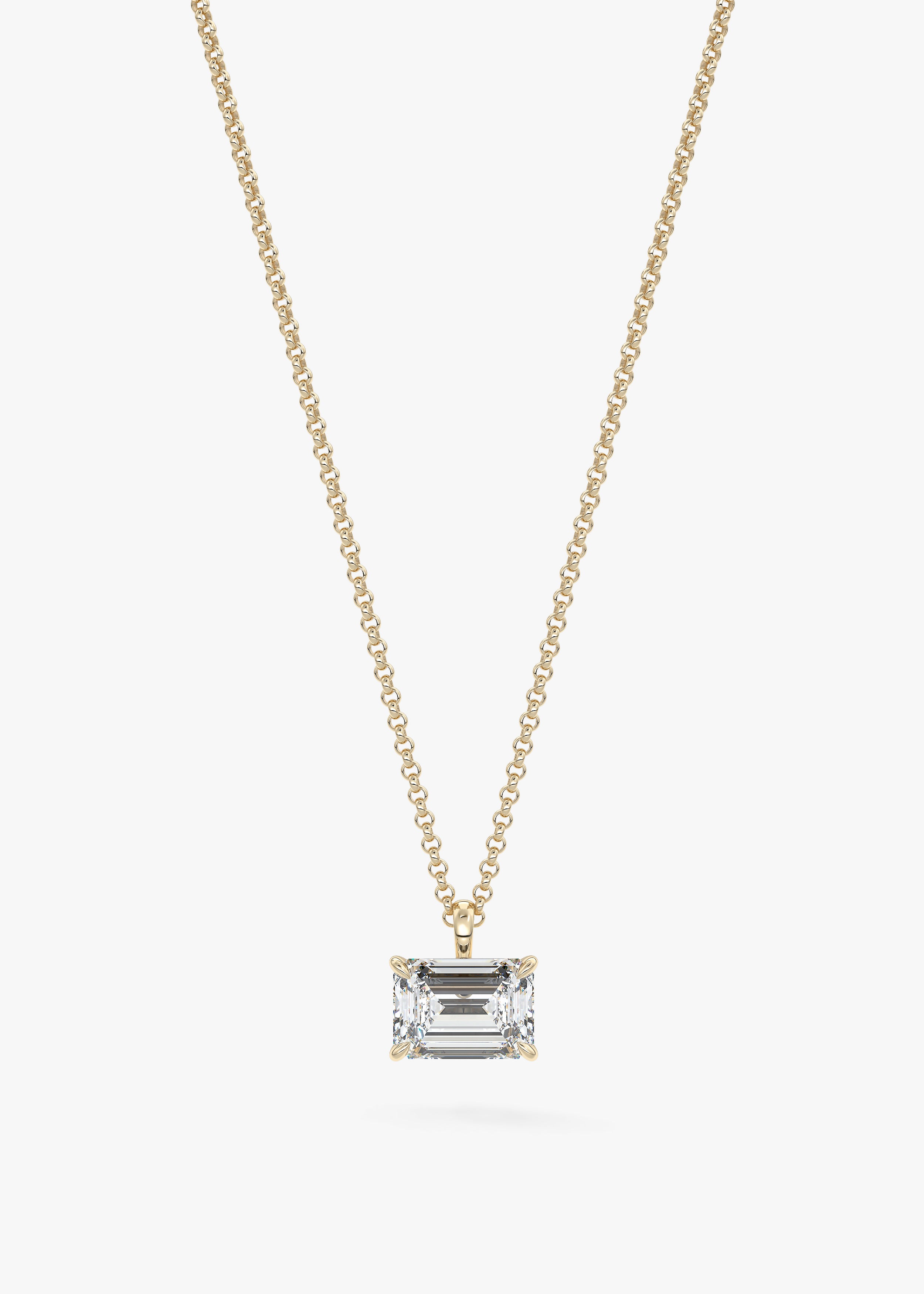 The OG E.W.  necklace in YG metal featuring Emerald cut with Prong,Emerald,Solitaire setting