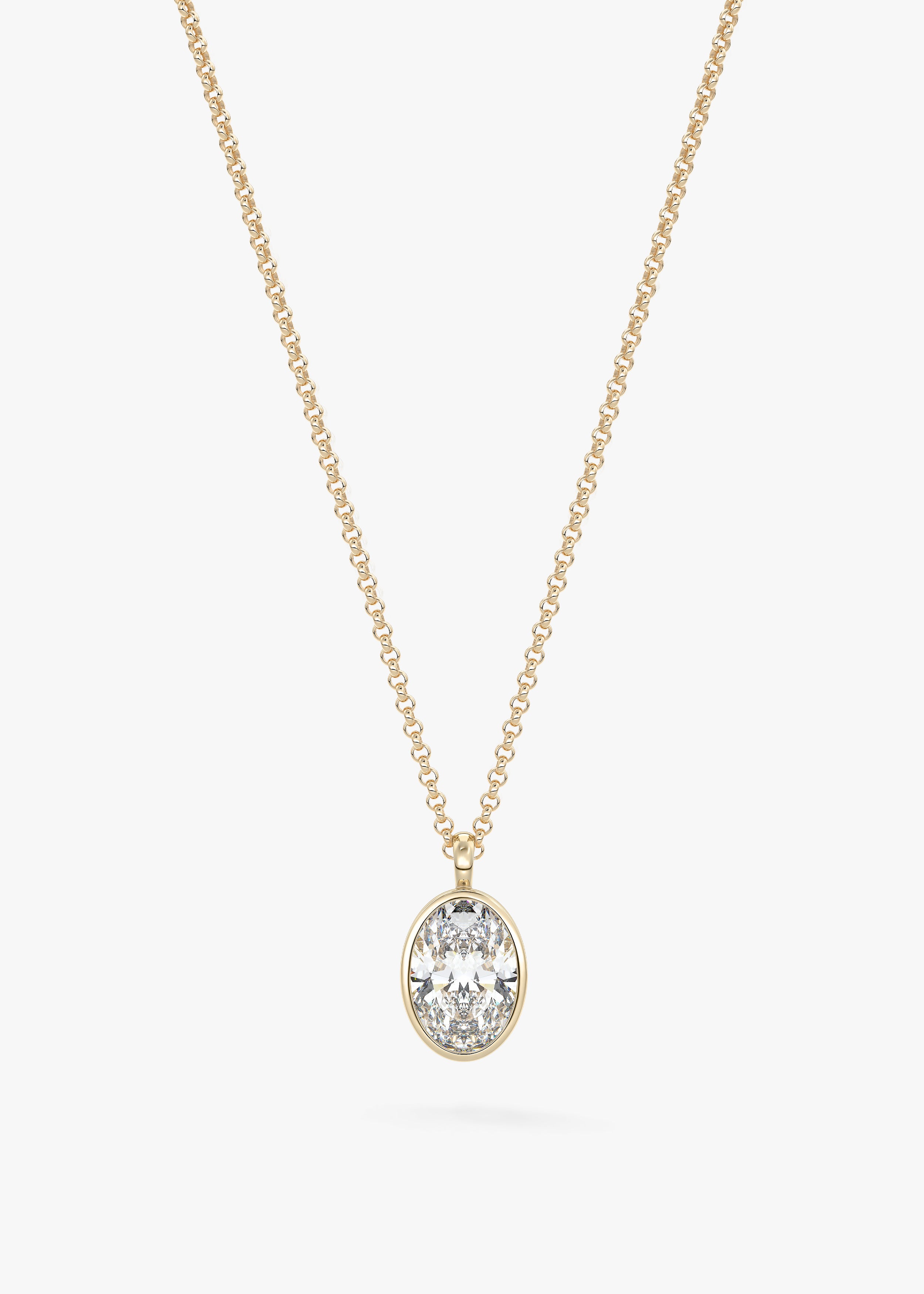 The Lowrider  necklace in YG metal featuring Oval cut with Bezel,Oval,Solitaire setting