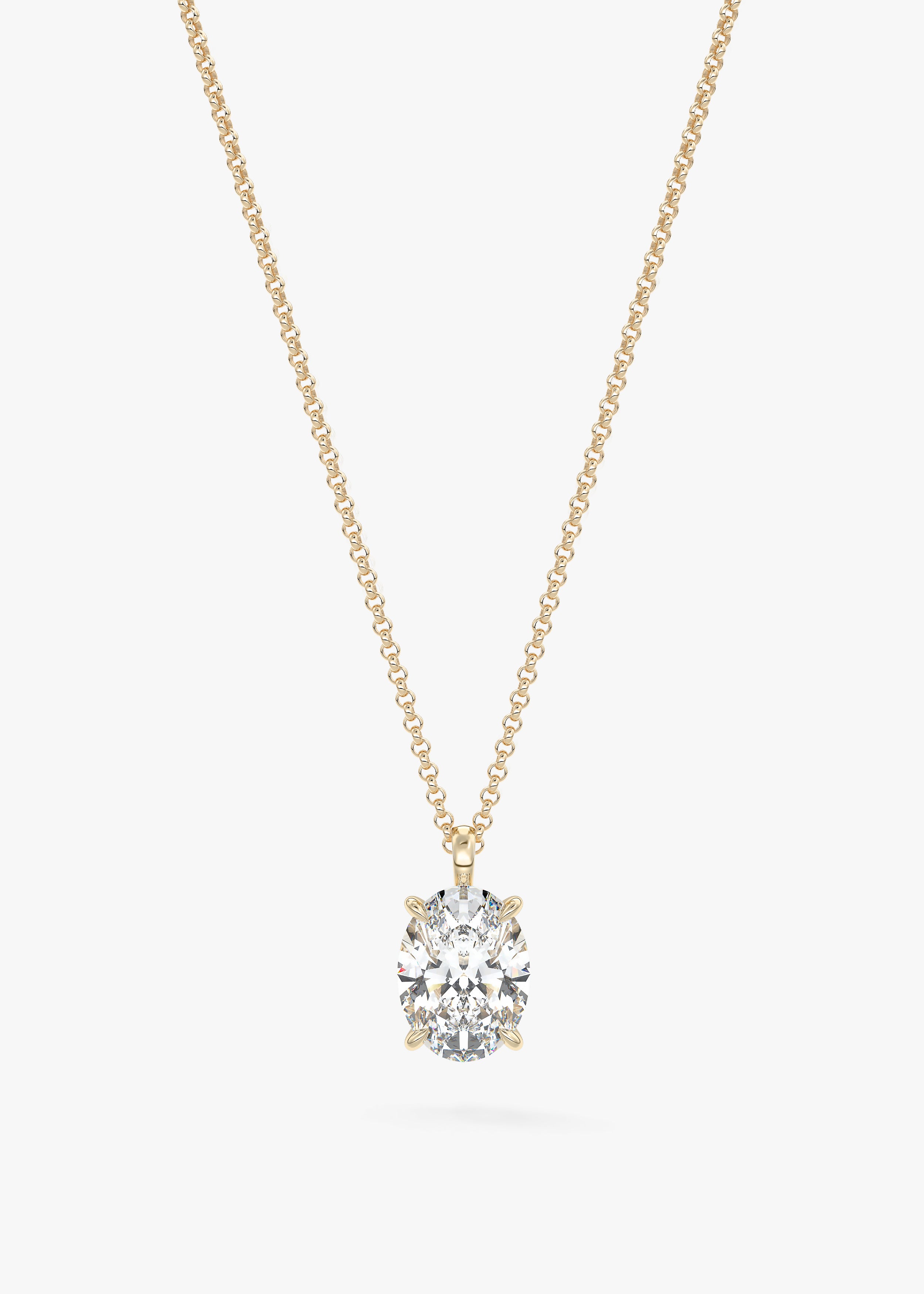 The OG  necklace in YG metal featuring Oval cut with Prong,Oval,Solitaire setting