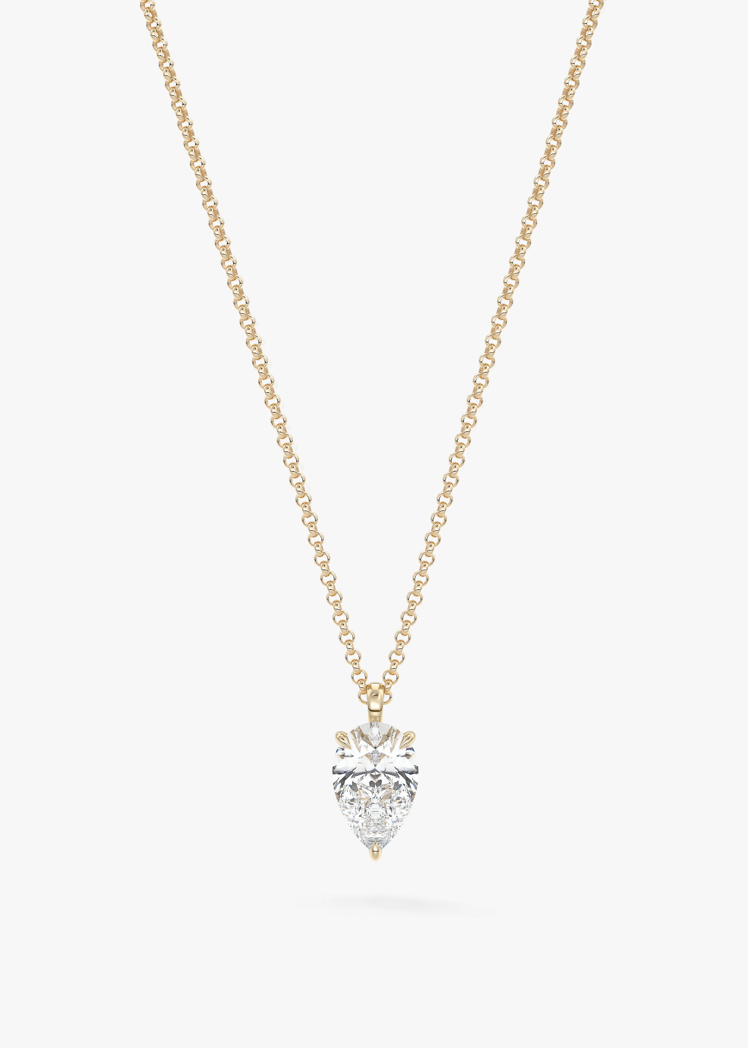 The OG necklace in YG metal featuring Pear cut with Prong,Pear,Solitaire setting