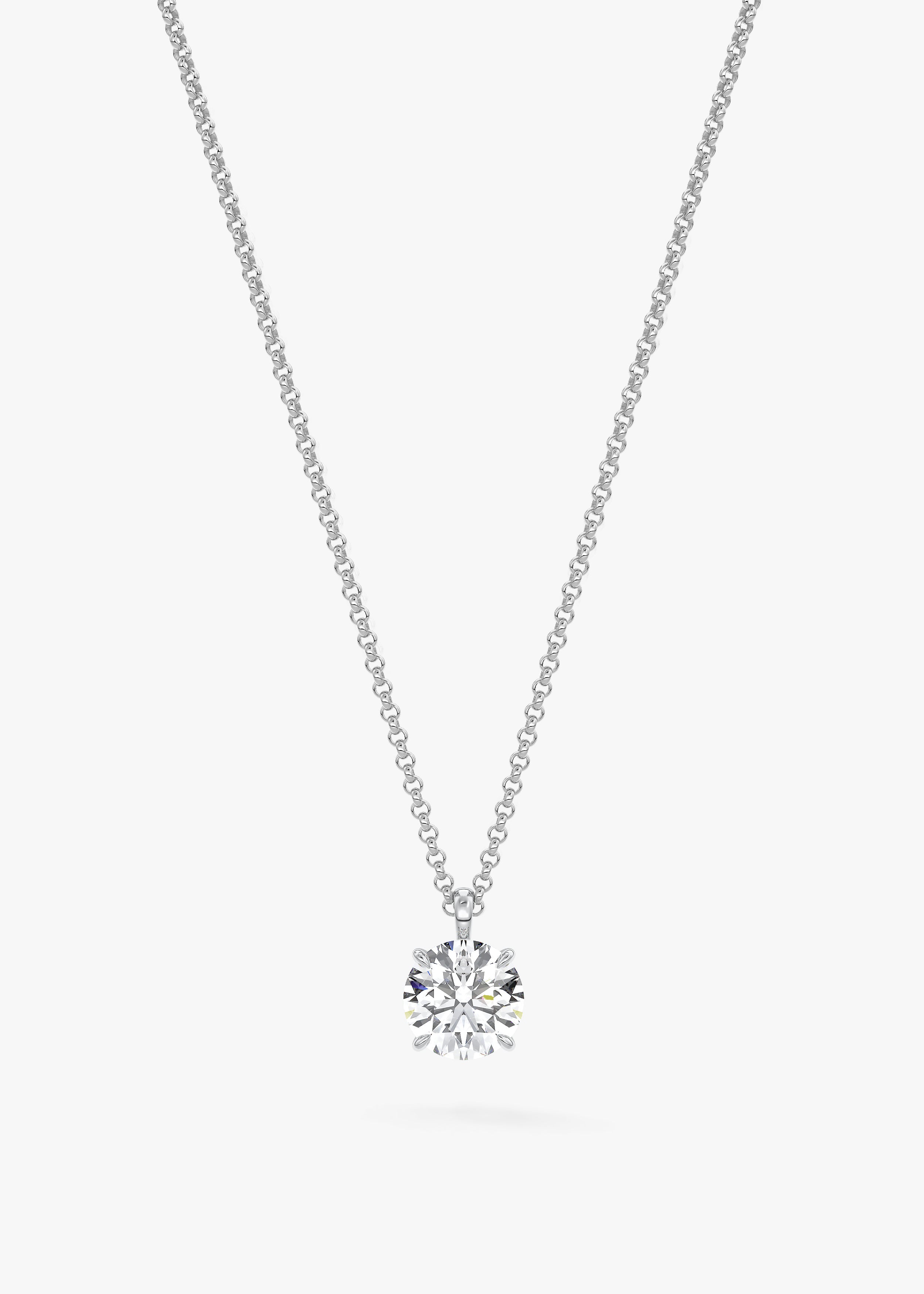 The OG necklace in WG metal featuring Round cut with Prong,Round,Solitaire setting