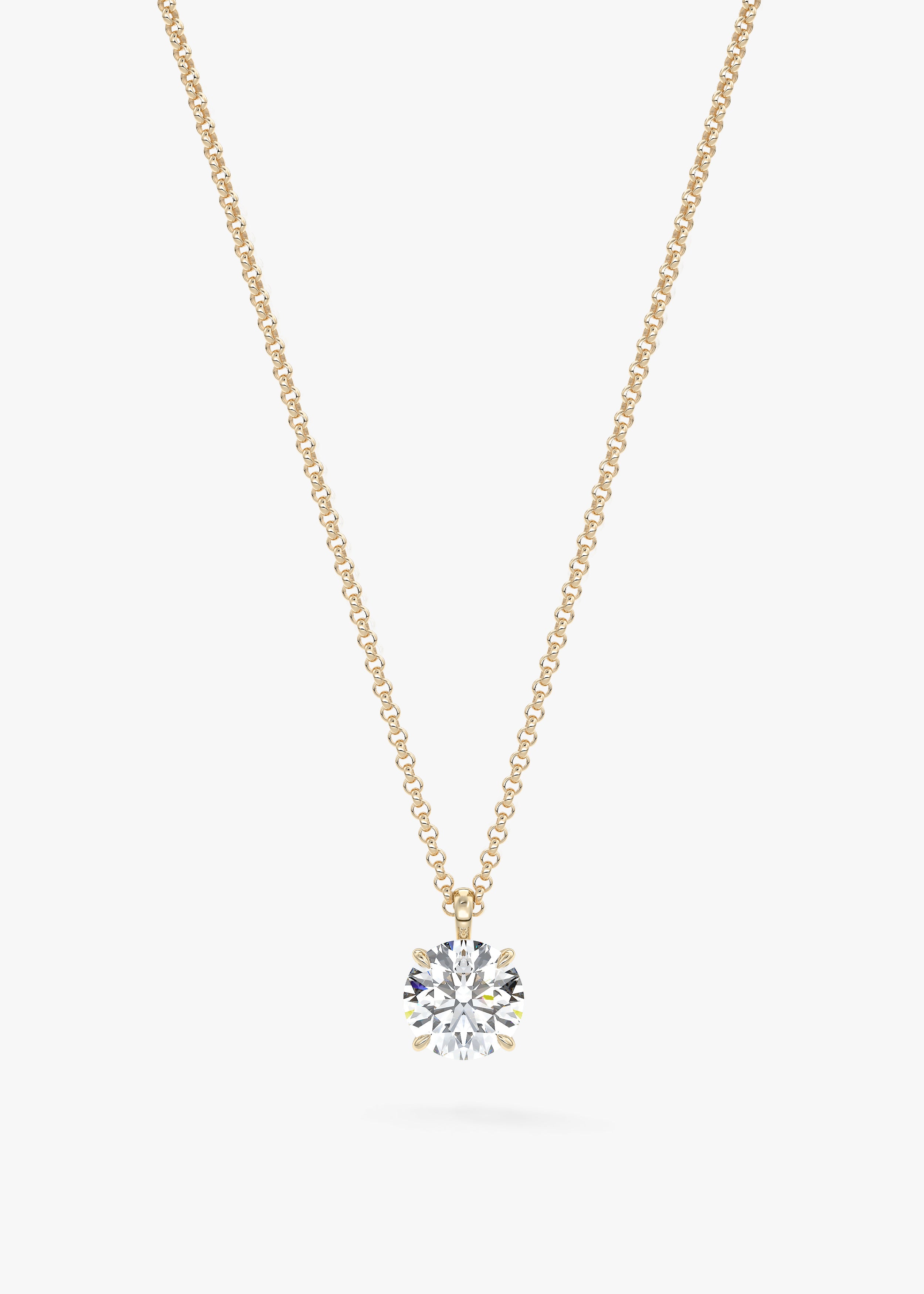 The OG necklace in YG metal featuring Round cut with Prong,Round,Solitaire setting