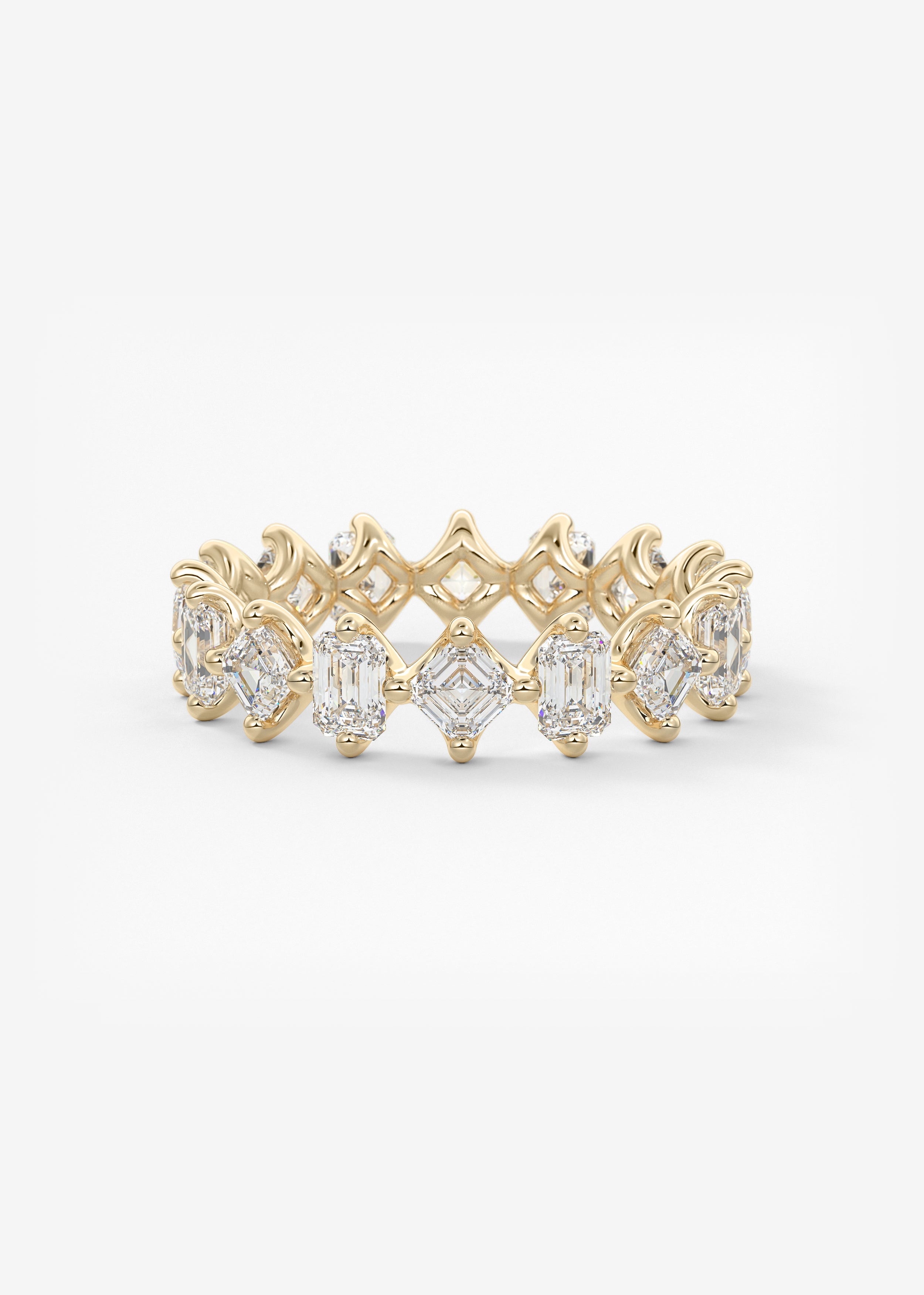 Rock Candy  wedding in YG metal featuring None cut with Anniversary,Pave,Eternity,Statement setting