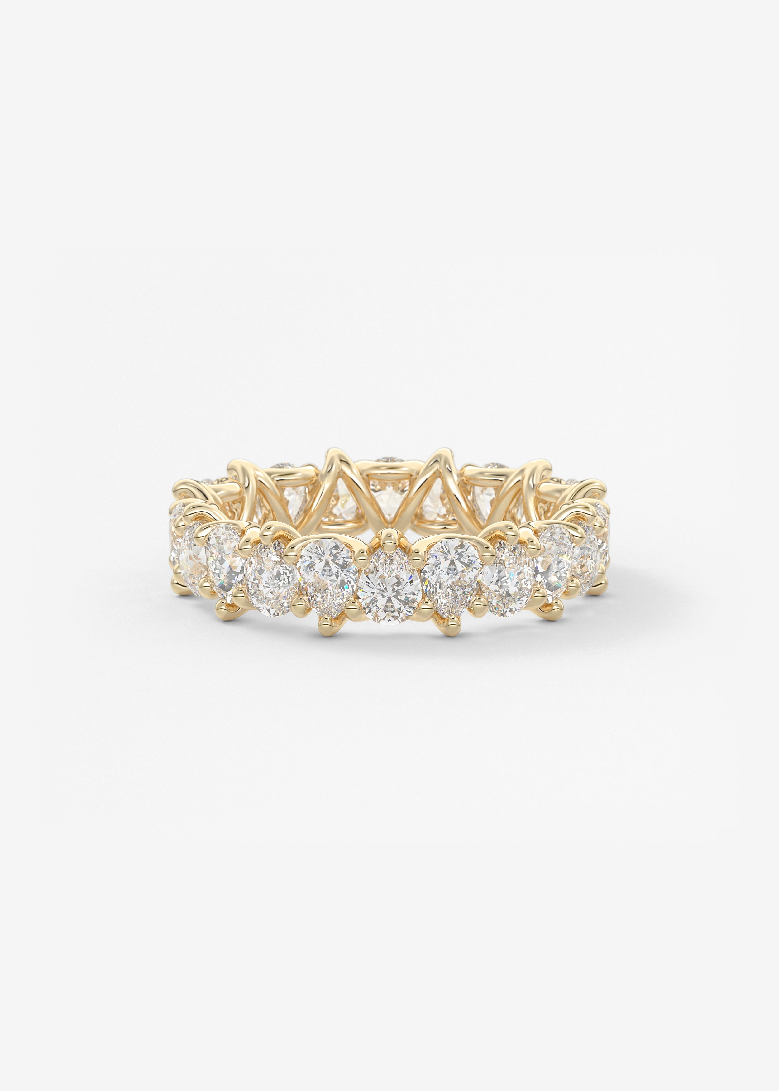 The Pear Scallop Eternity 5.5mm wedding view 1