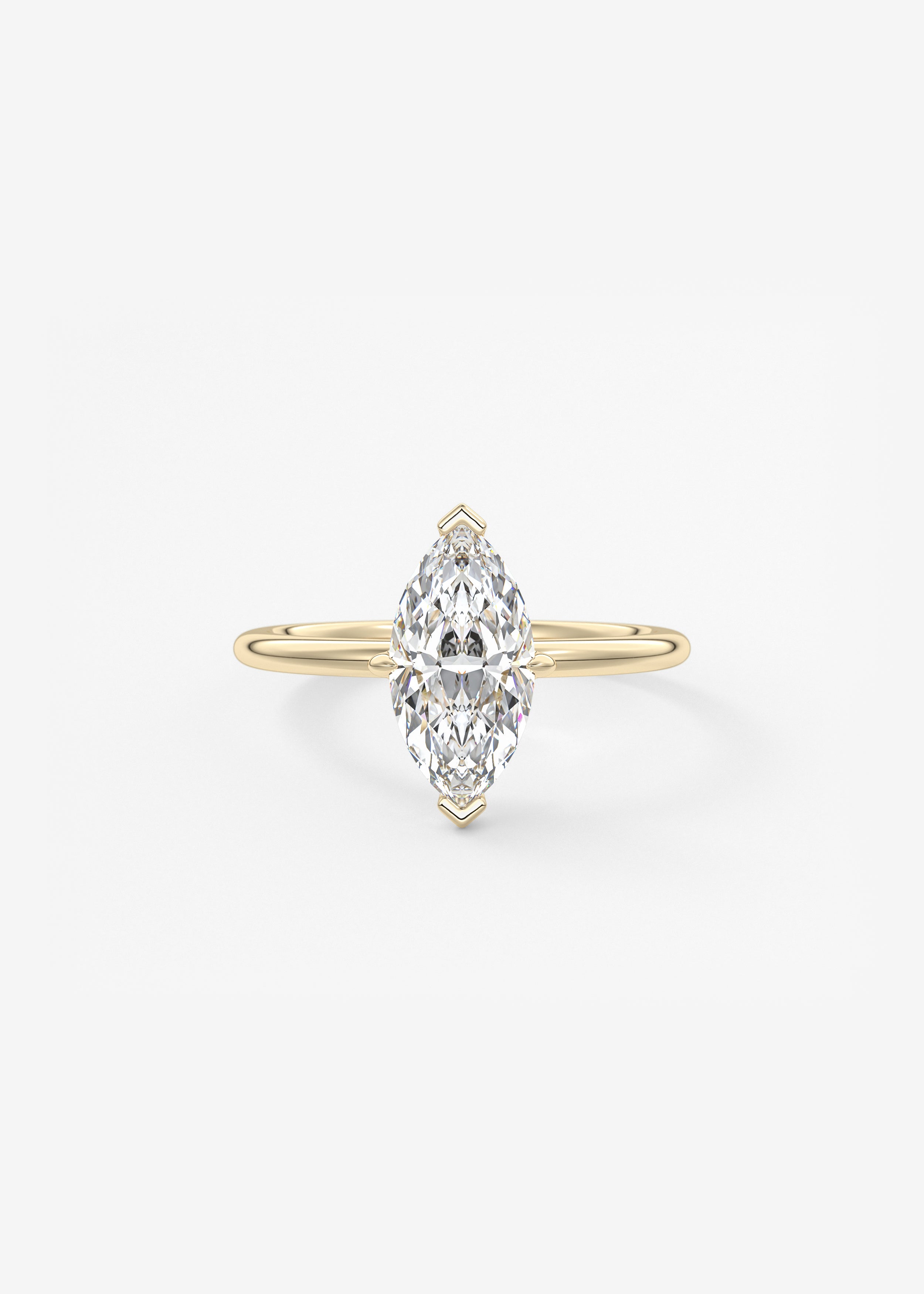 Harper Compass engagement in YG metal featuring Marquise cut with Solitaire,Prong setting