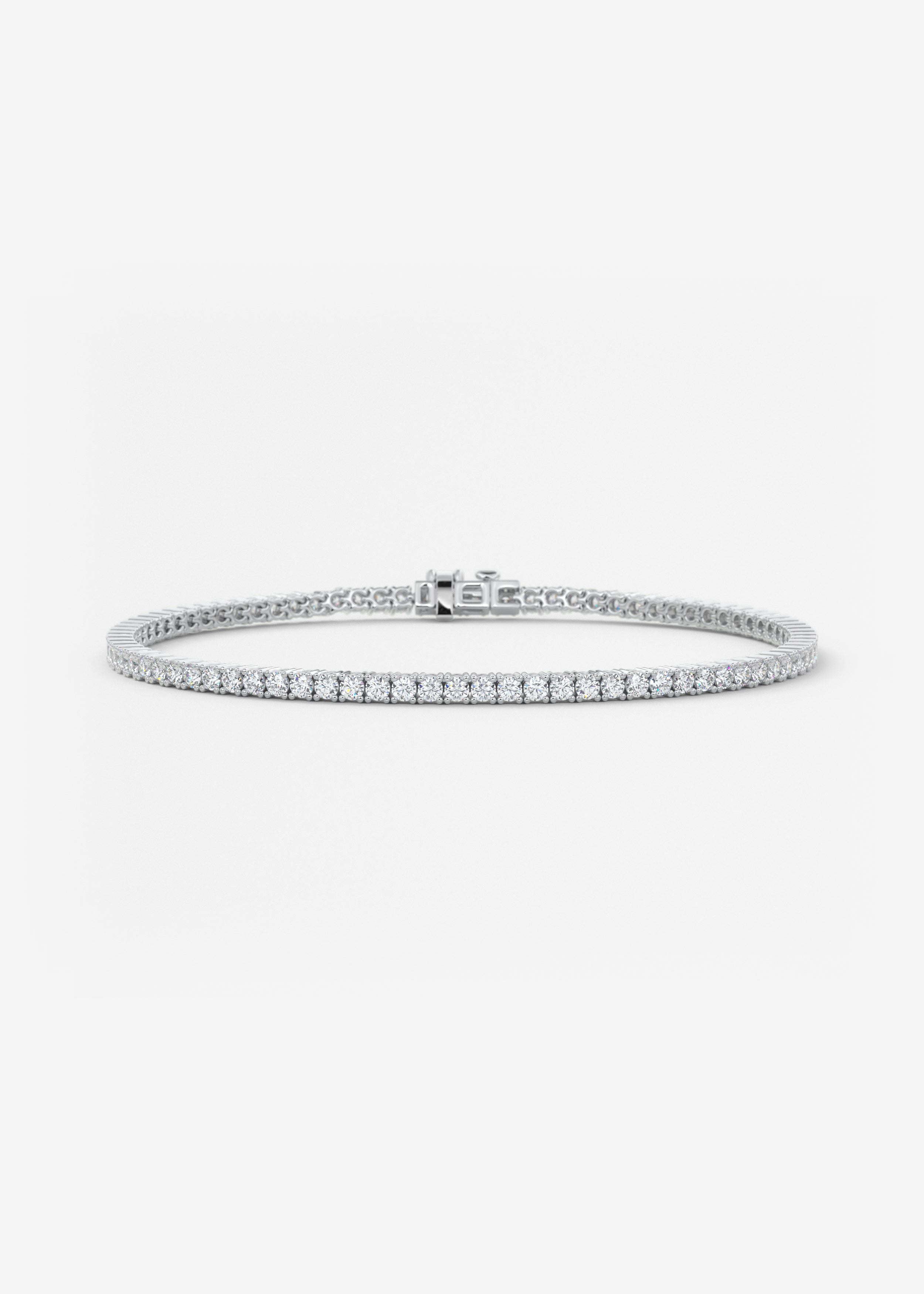 The Round OG 3 Carats bracelet in WG metal featuring undefined cut with undefined setting
