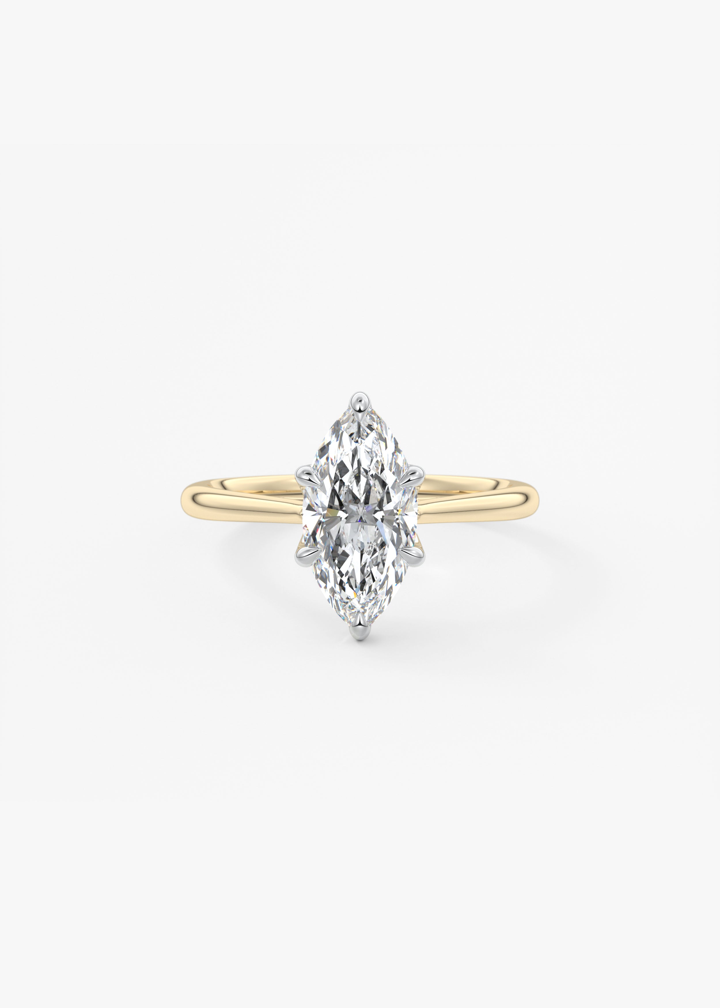 Cathedral Royale Two Tone engagement in YG metal featuring Marquise cut with Solitaire,Prong,Cathedral,Two Tone setting