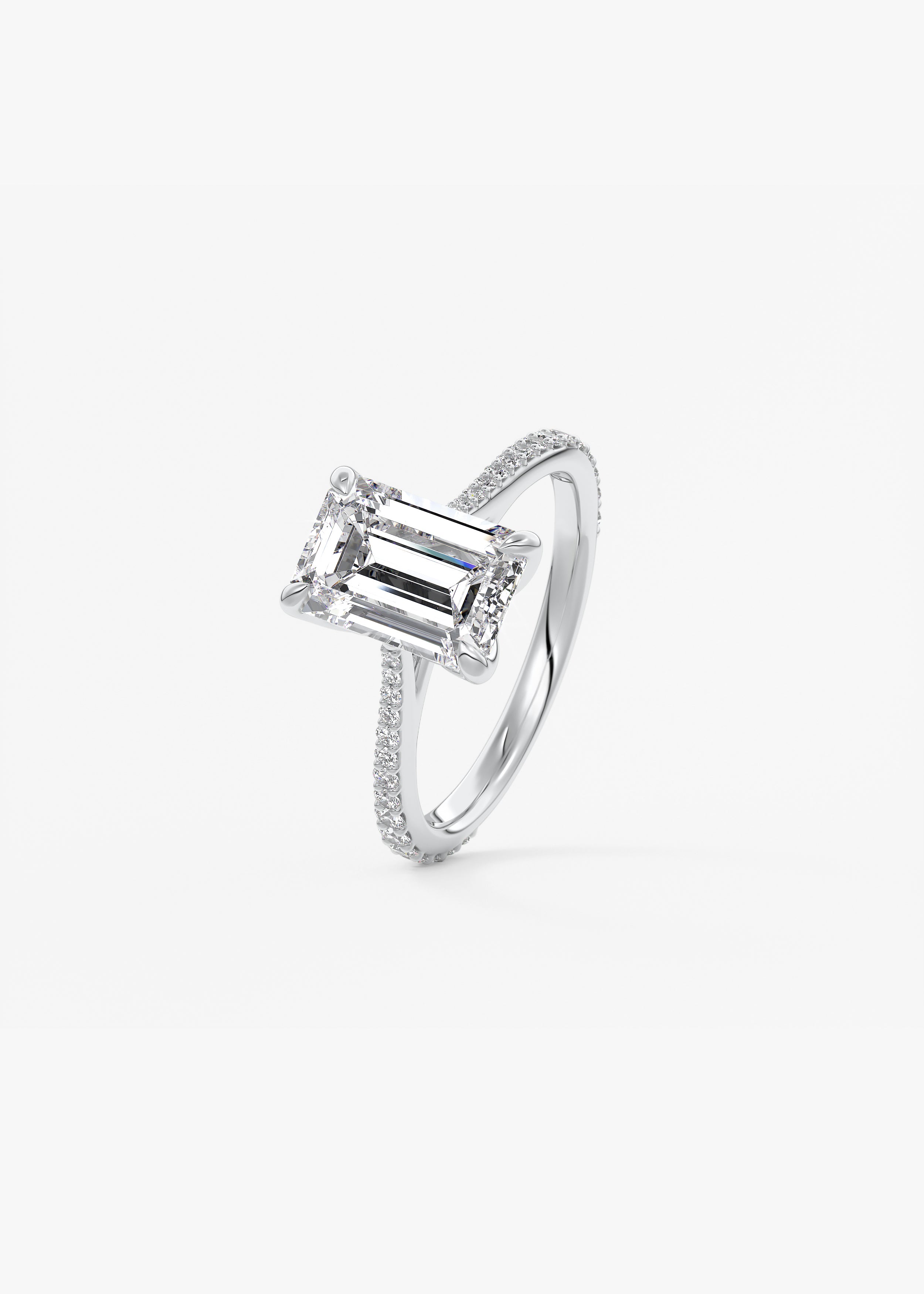 Cathedral Royale Pavé engagement view 2