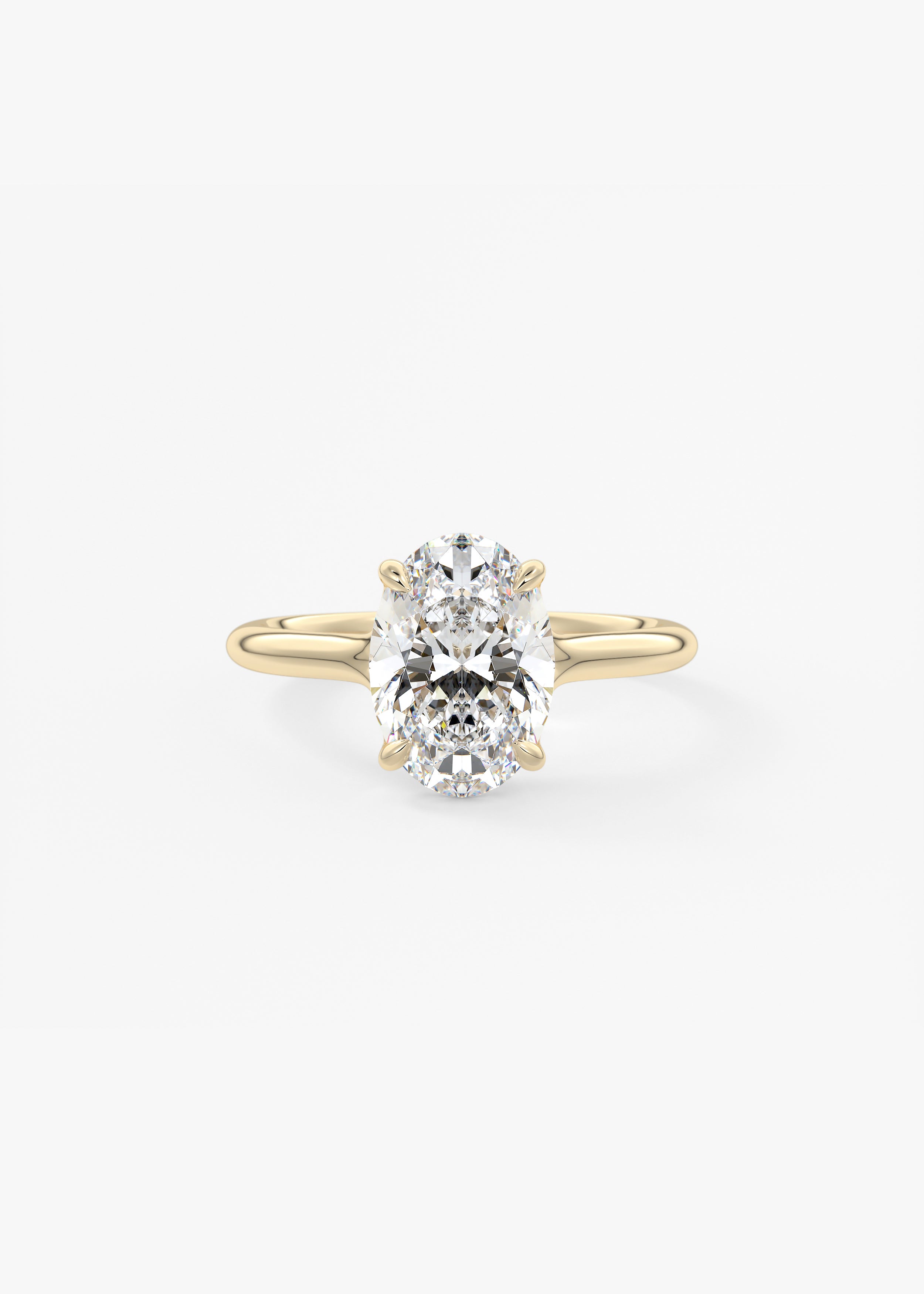 The Arbor engagement in YG metal featuring Oval cut with Prong,Solitaire,Nature Inspired setting