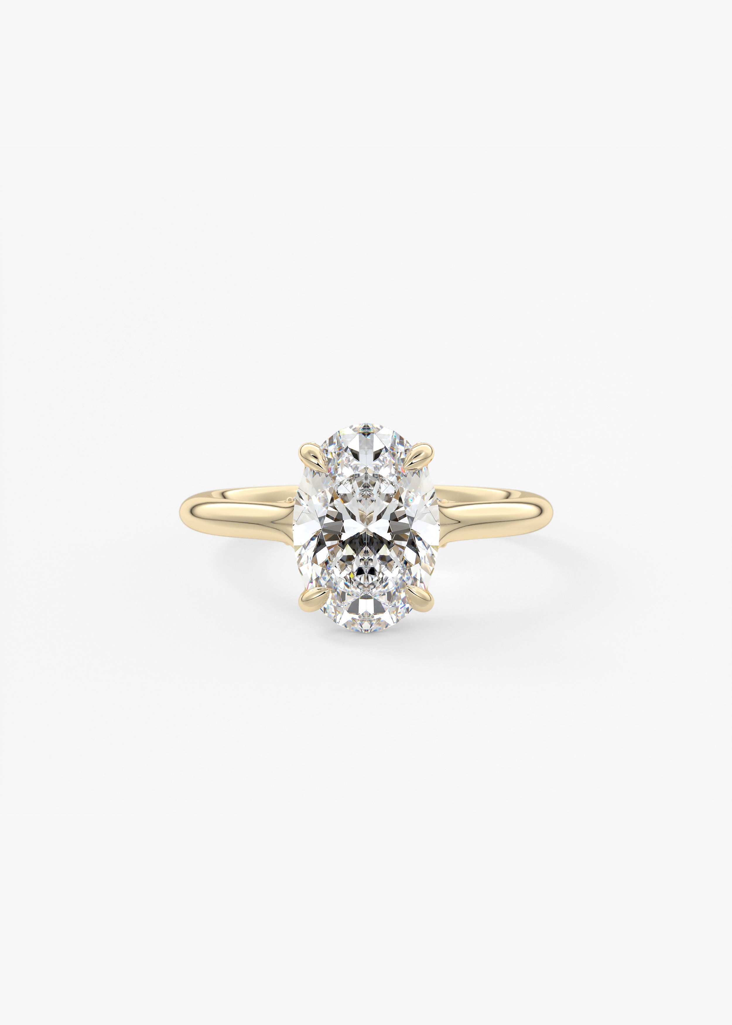 The Arbor Hidden Pavé  engagement in YG metal featuring Oval cut with Prong,Pave,Nature Inspired setting