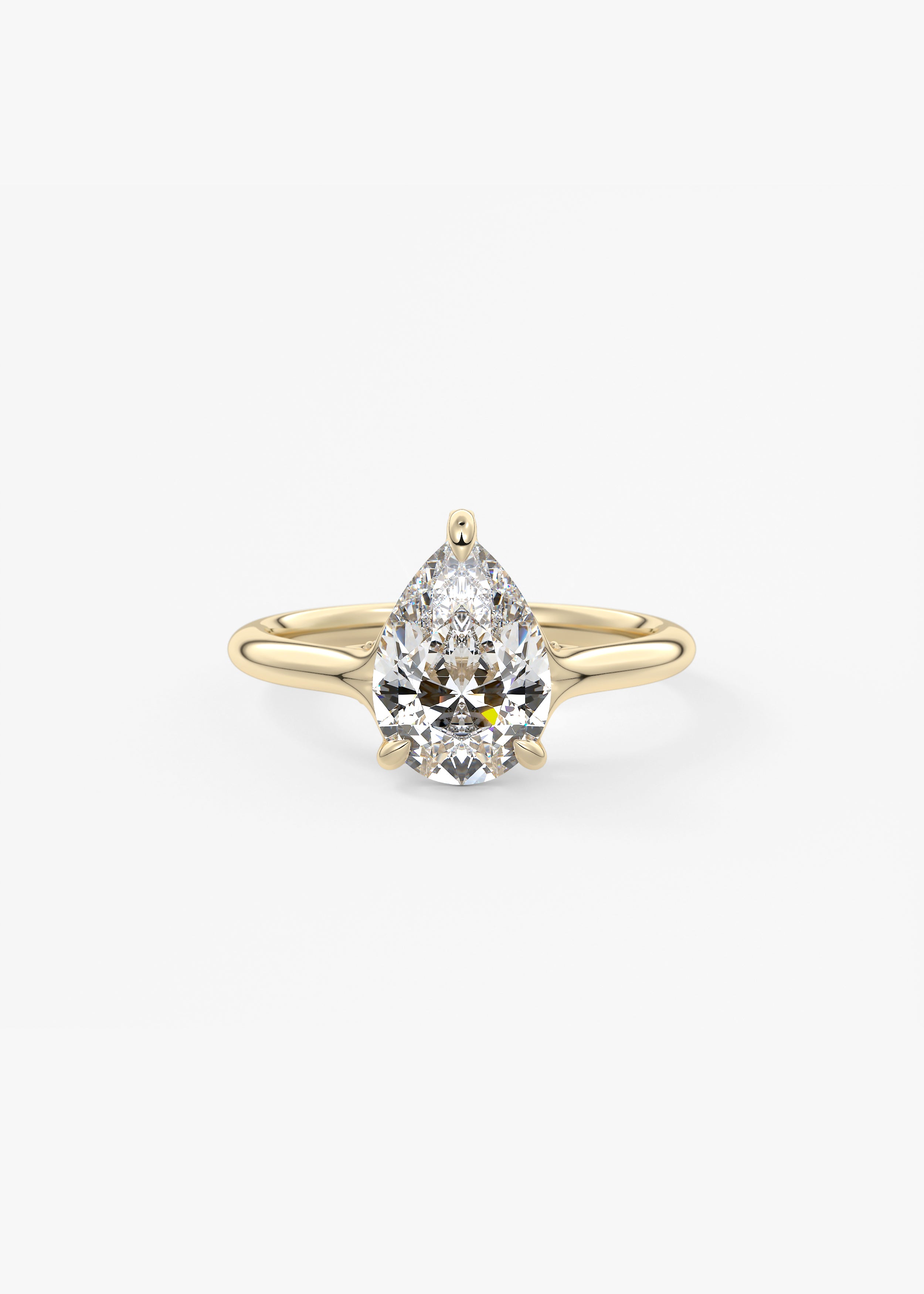 The Arbor Hidden Pavé engagement in YG metal featuring Pear cut with Prong,Pave,Nature Inspired setting