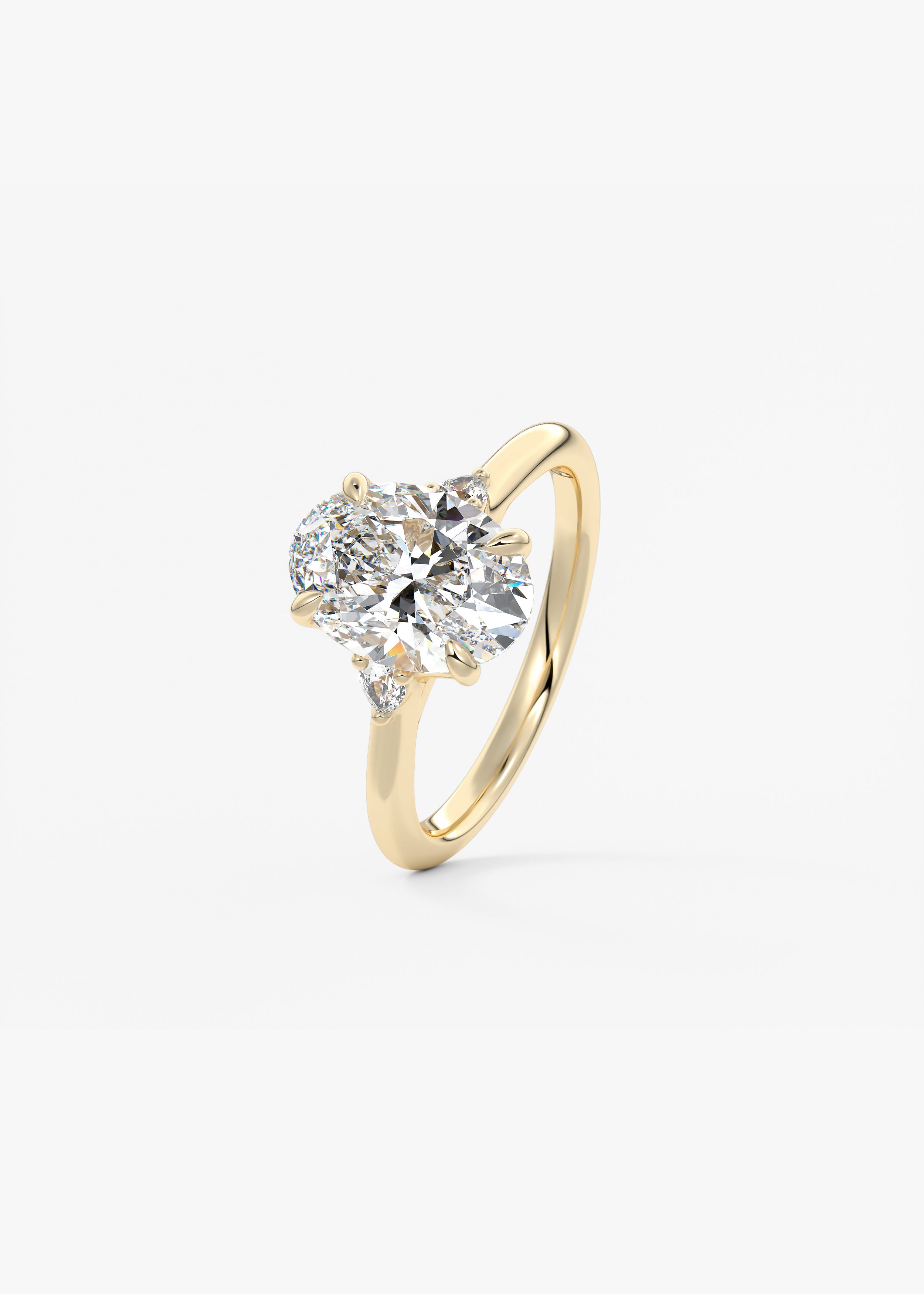 The Arbor Three Stone  engagement hover view