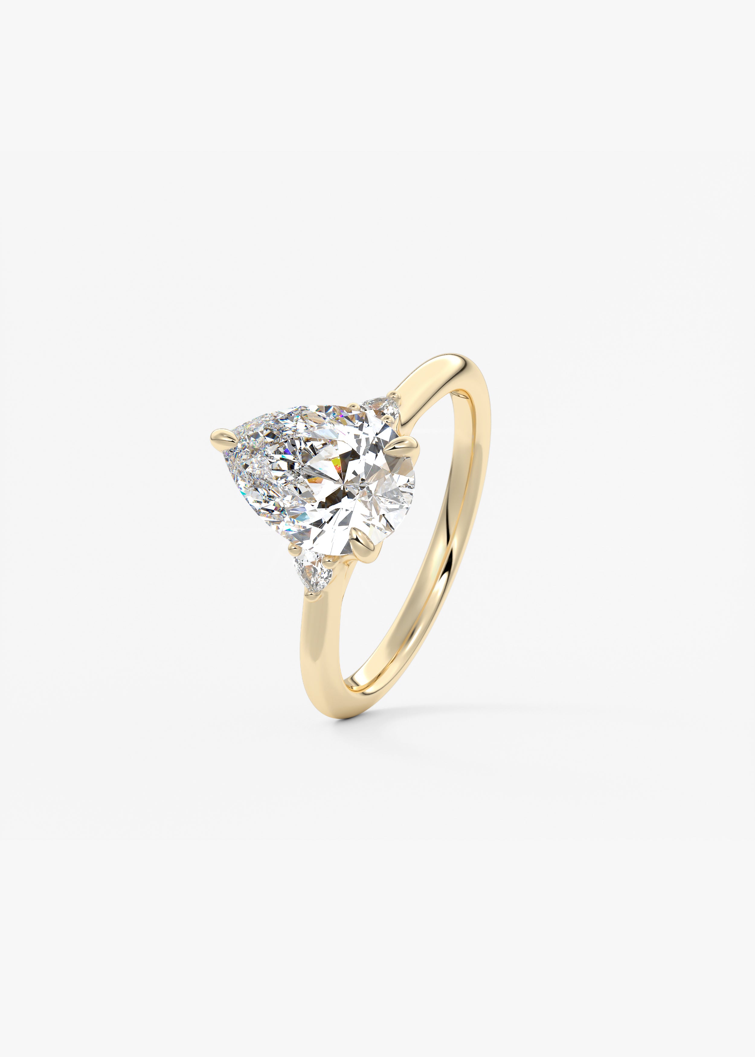 The Arbor Three Stone engagement hover view