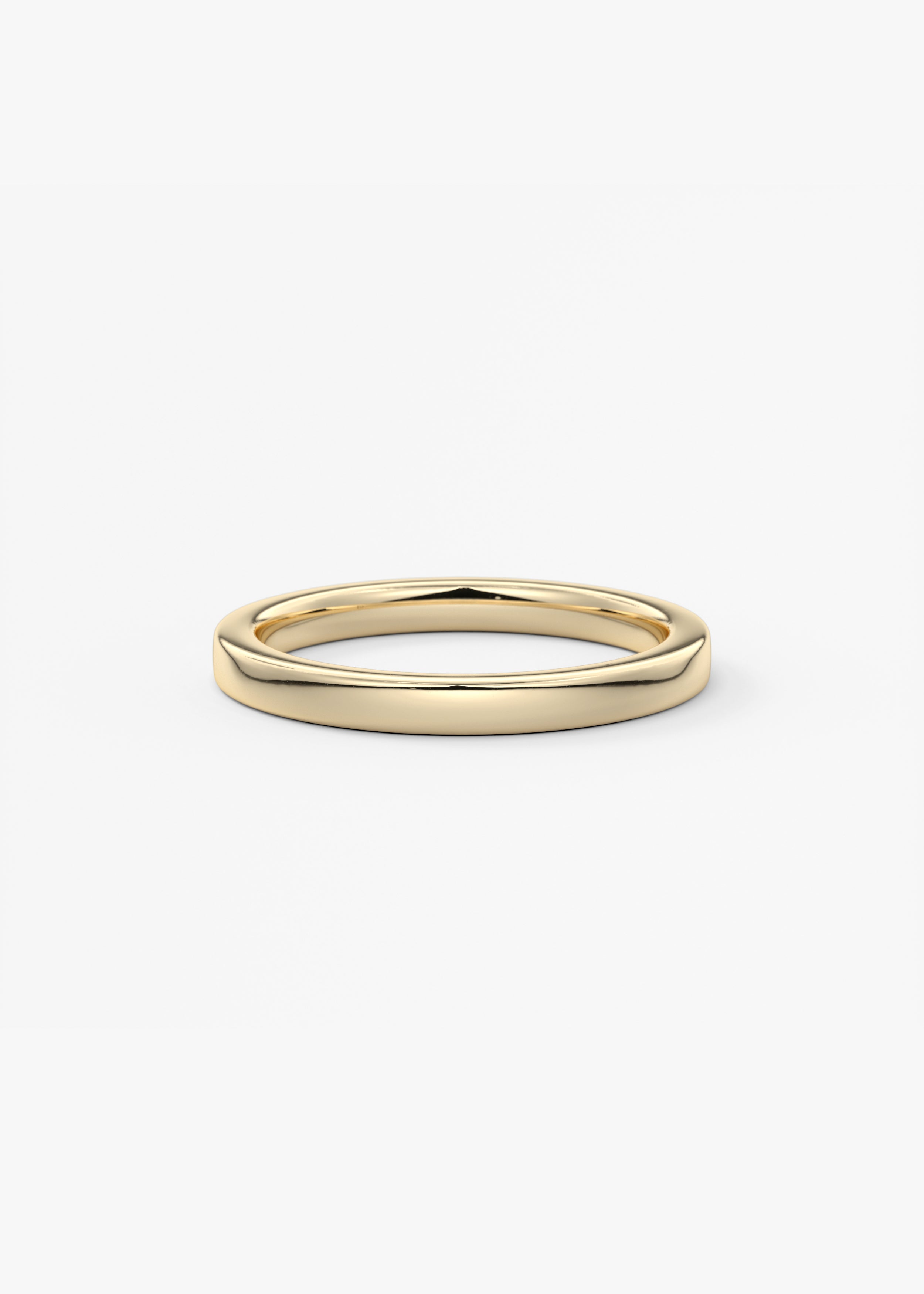 The Square Band 2mm wedding in YG metal featuring None cut with Gold,Classic setting