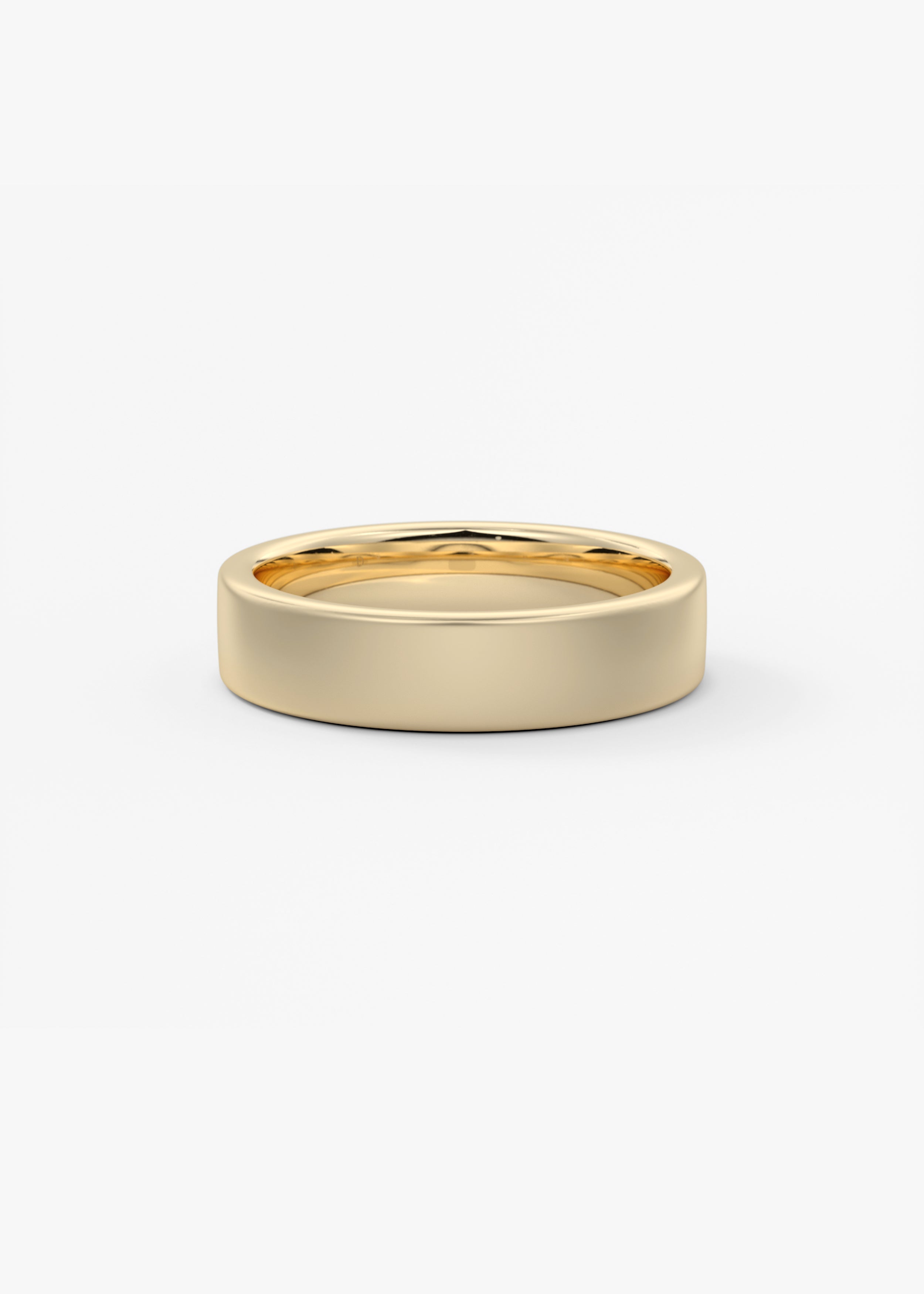 The Flat Matte Band 4.5mm wedding in YG metal featuring None cut with Gold,Classic setting