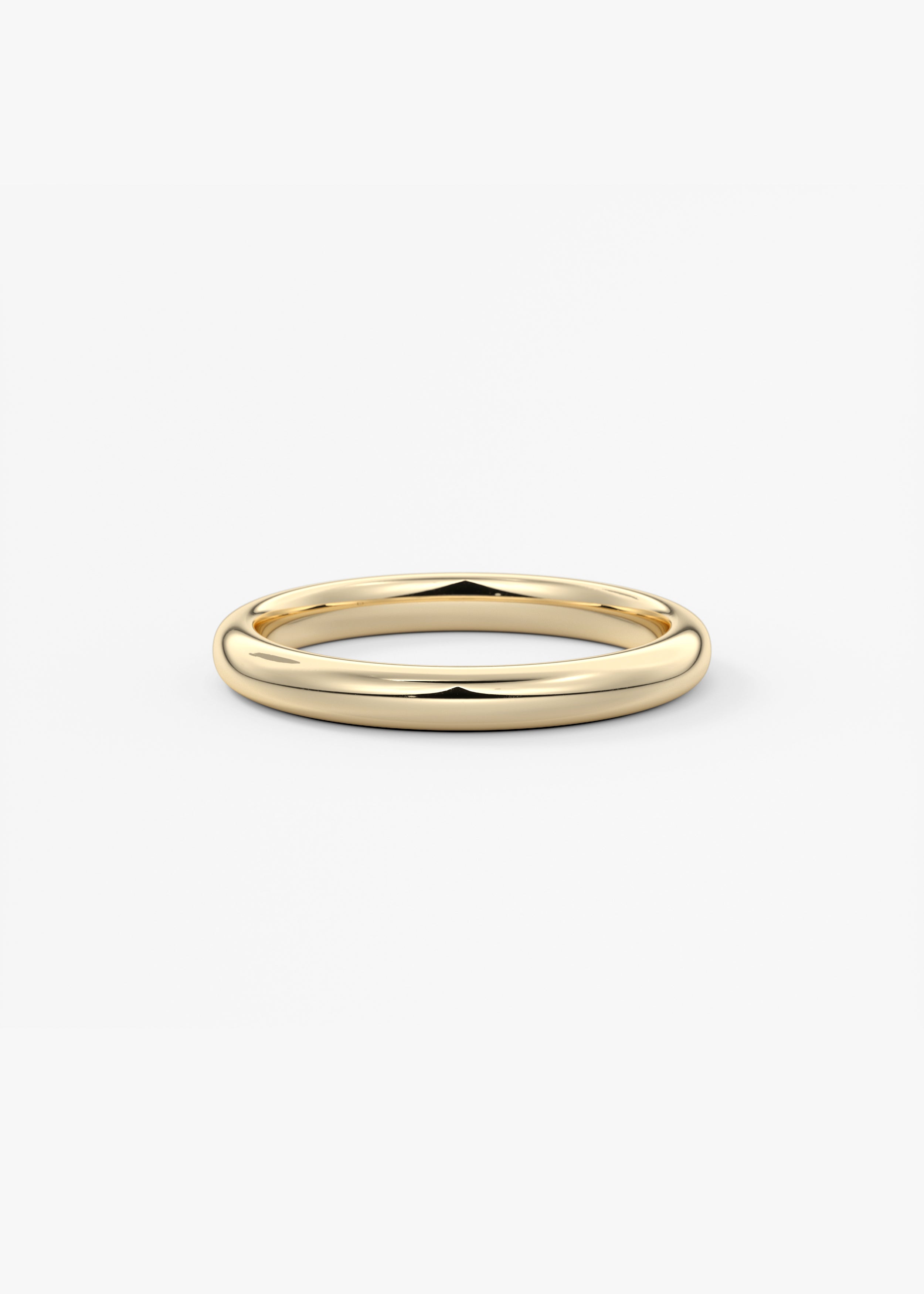 The Round Band 2.5mm wedding in YG metal featuring None cut with Gold,Classic setting