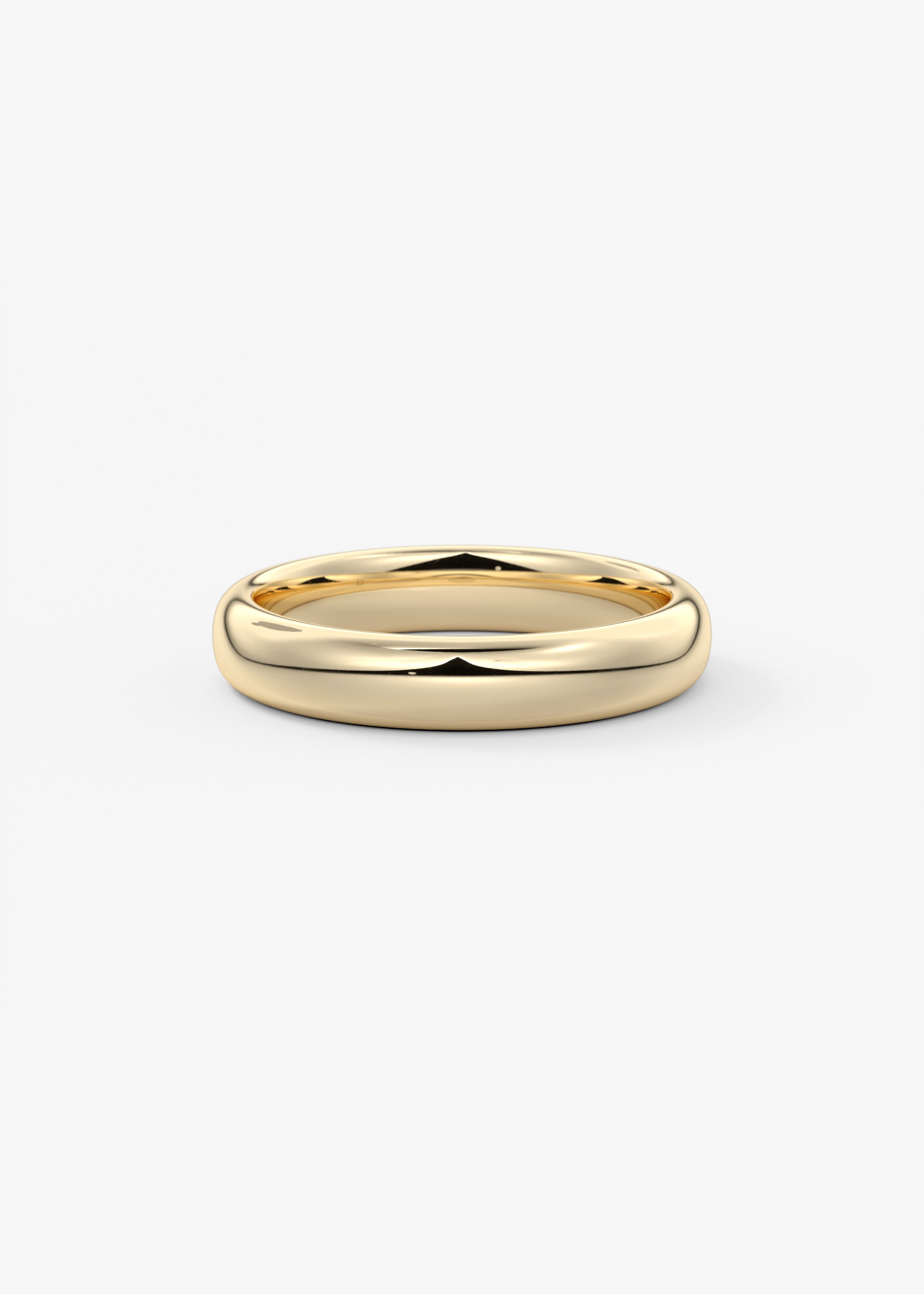 The Round Band 3.5mm wedding in YG metal featuring None cut with Gold,Classic setting
