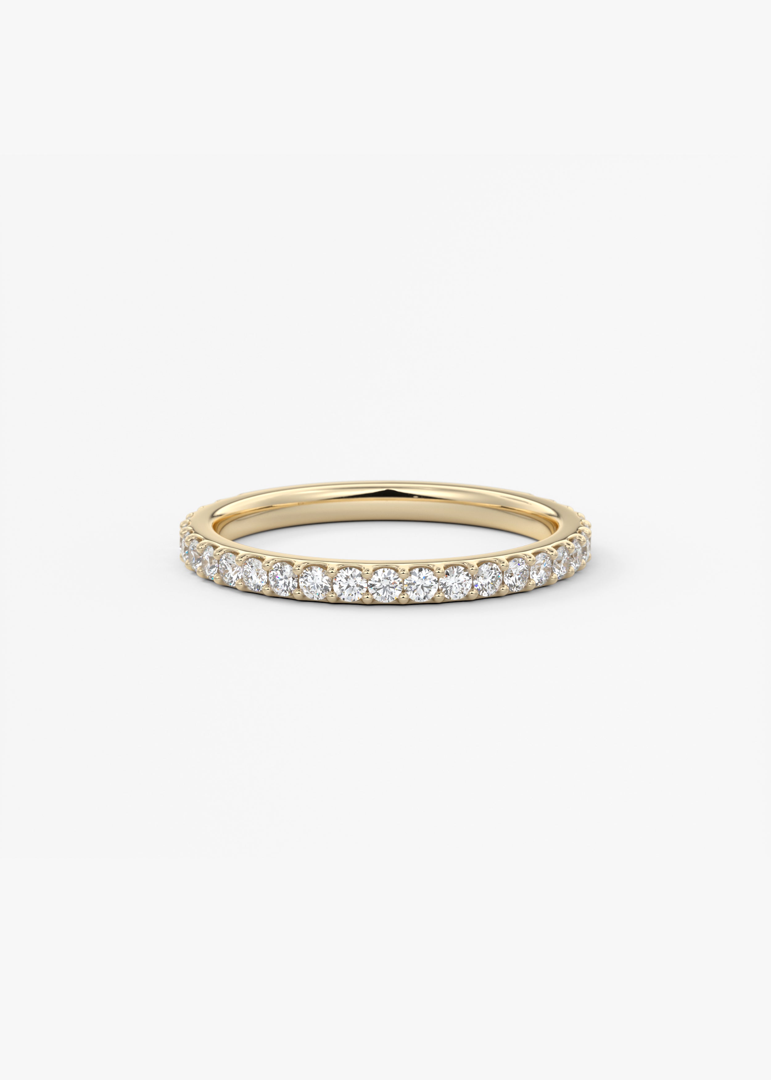 The Skinny 3/4 Eternity 1.8mm wedding in YG metal featuring None,Round cut with Stacking,Pave,Eternity setting