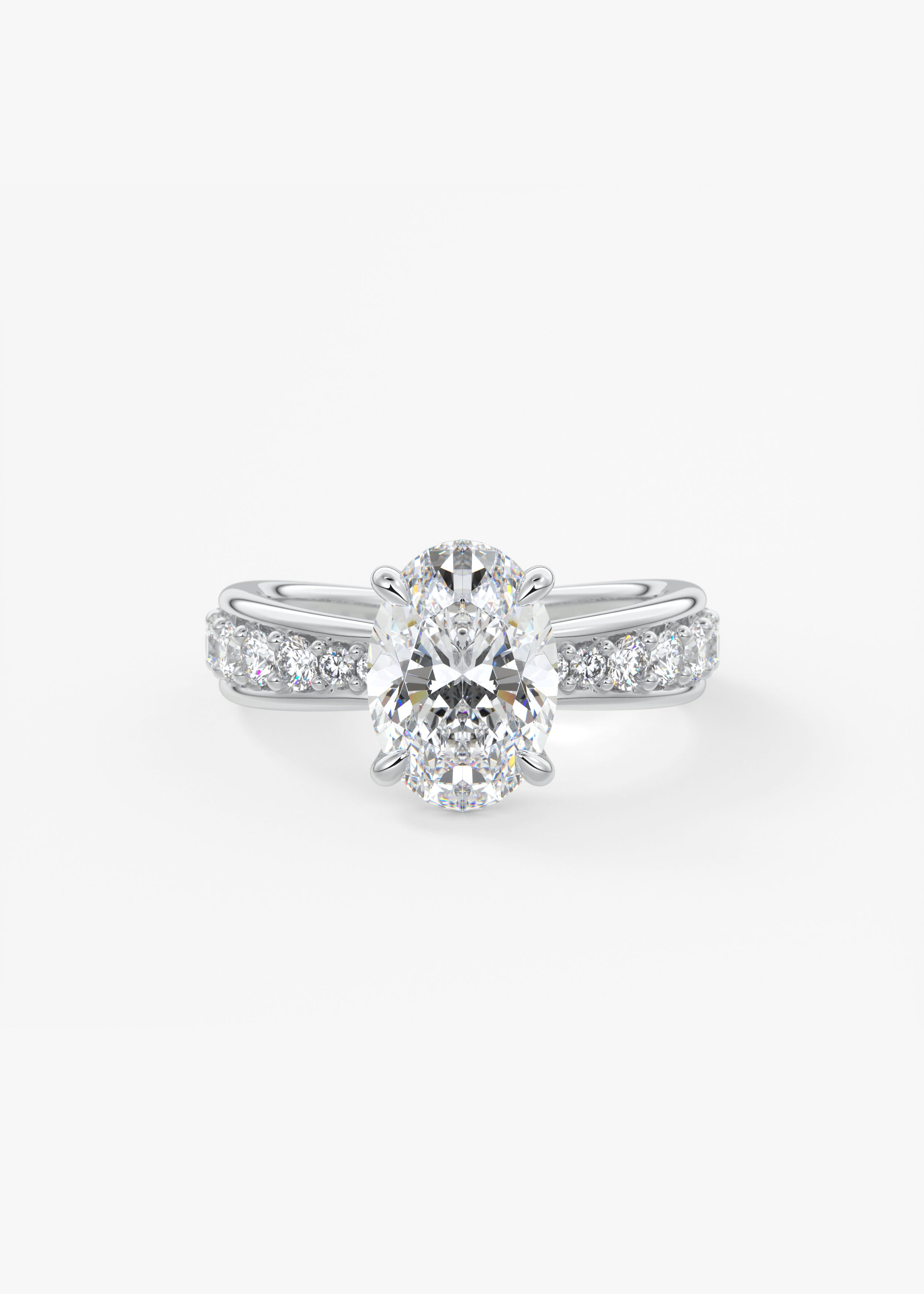 The Hourglass  engagement in WG metal featuring Oval cut with Prong,Pave setting