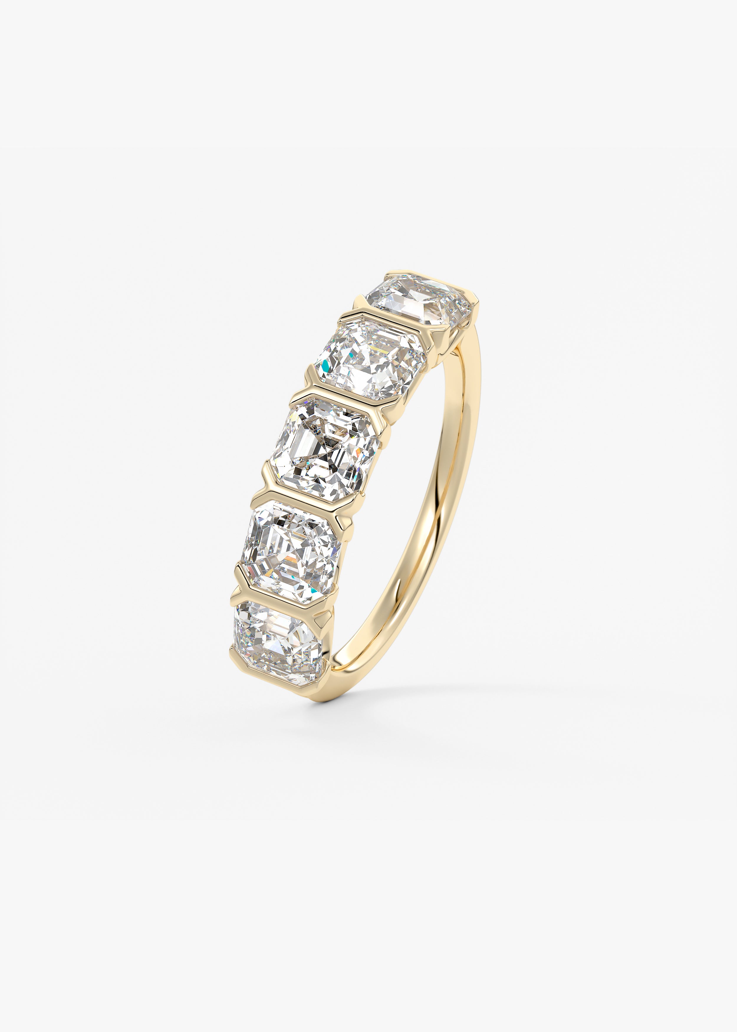 The Asscher Five Stone  wedding hover view