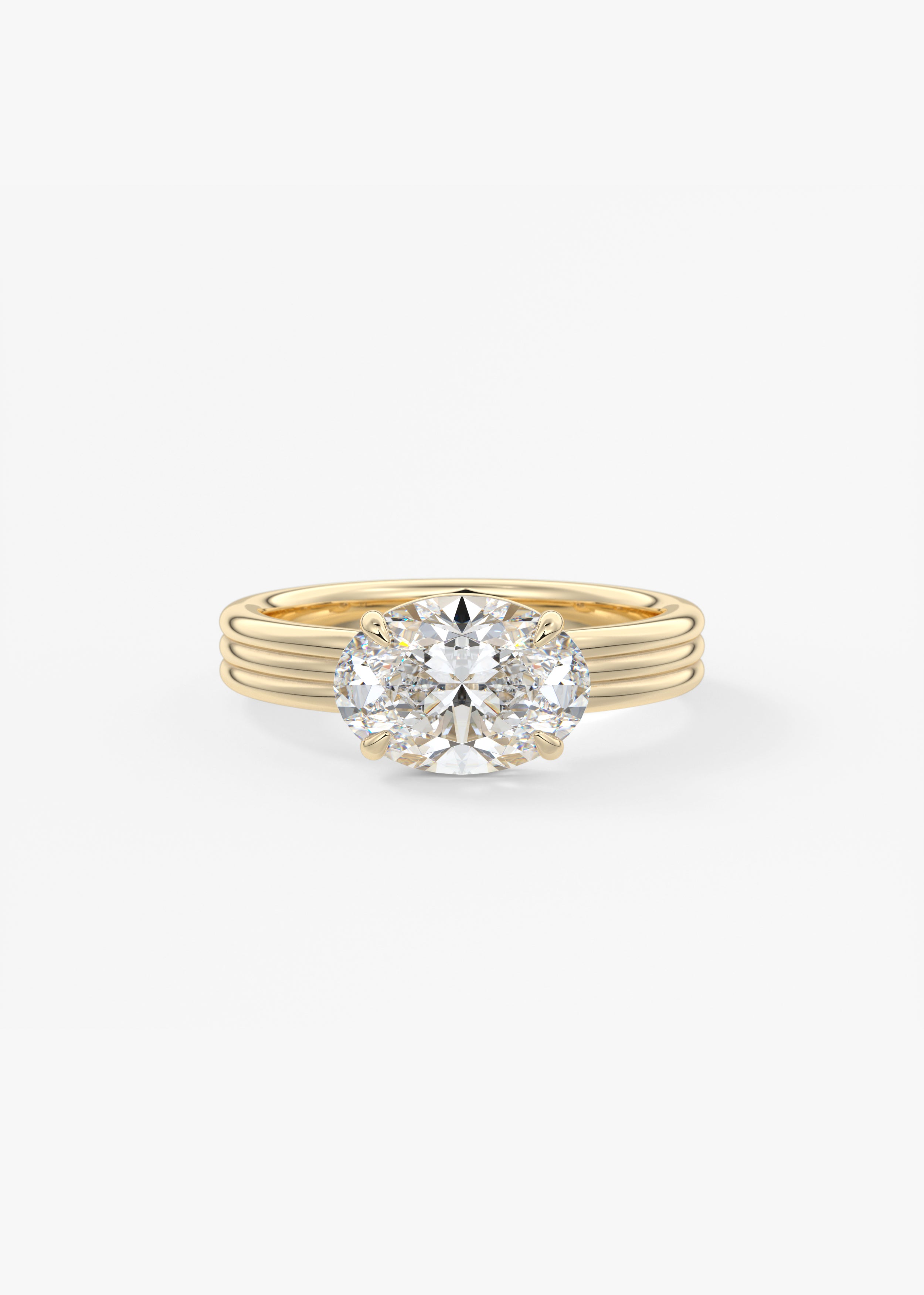 The Echo  engagement in YG metal featuring Oval cut with Solitaire,Chunky setting