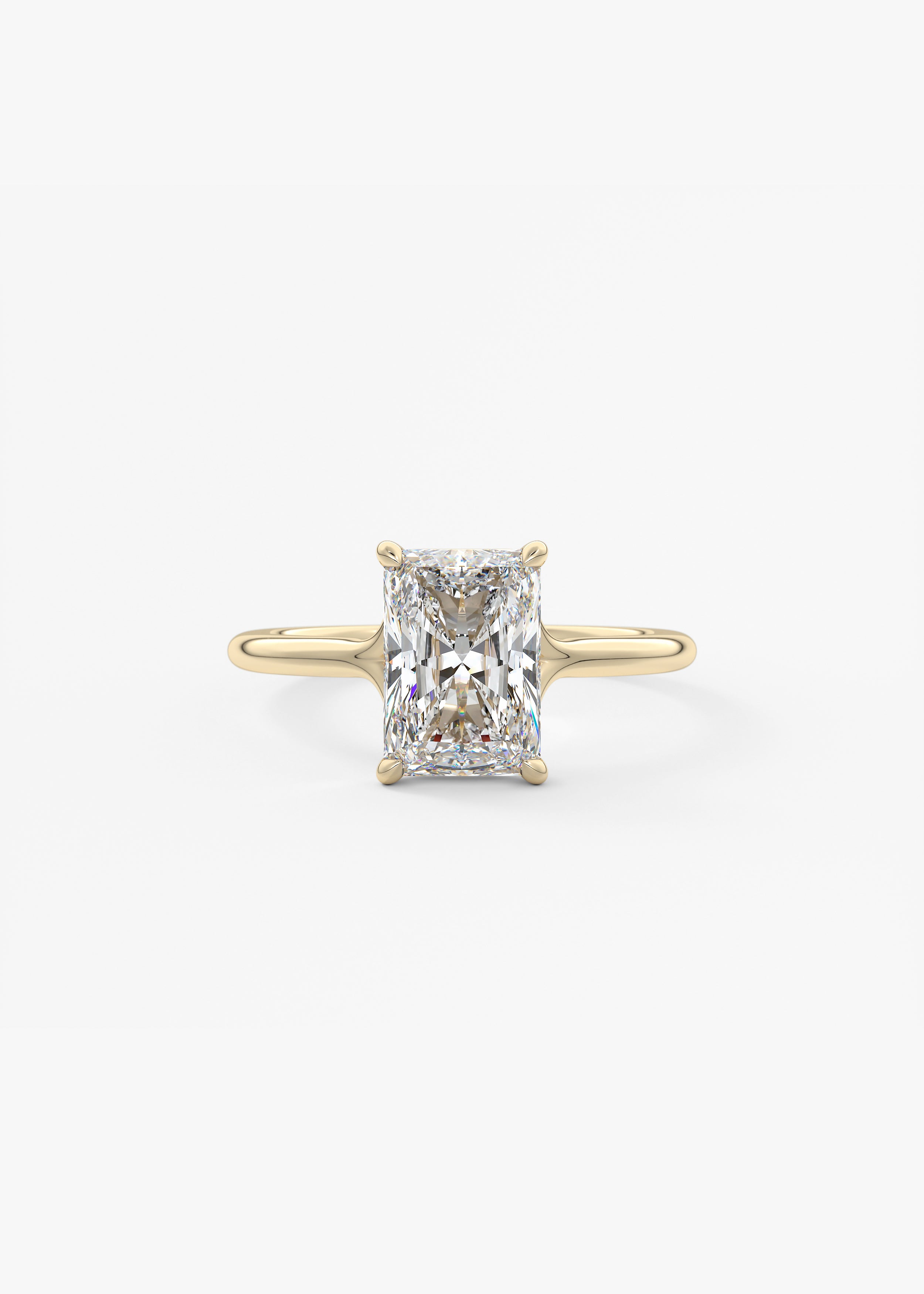 The Breezy  engagement in YG metal featuring Radiant cut with Solitaire,Prong setting