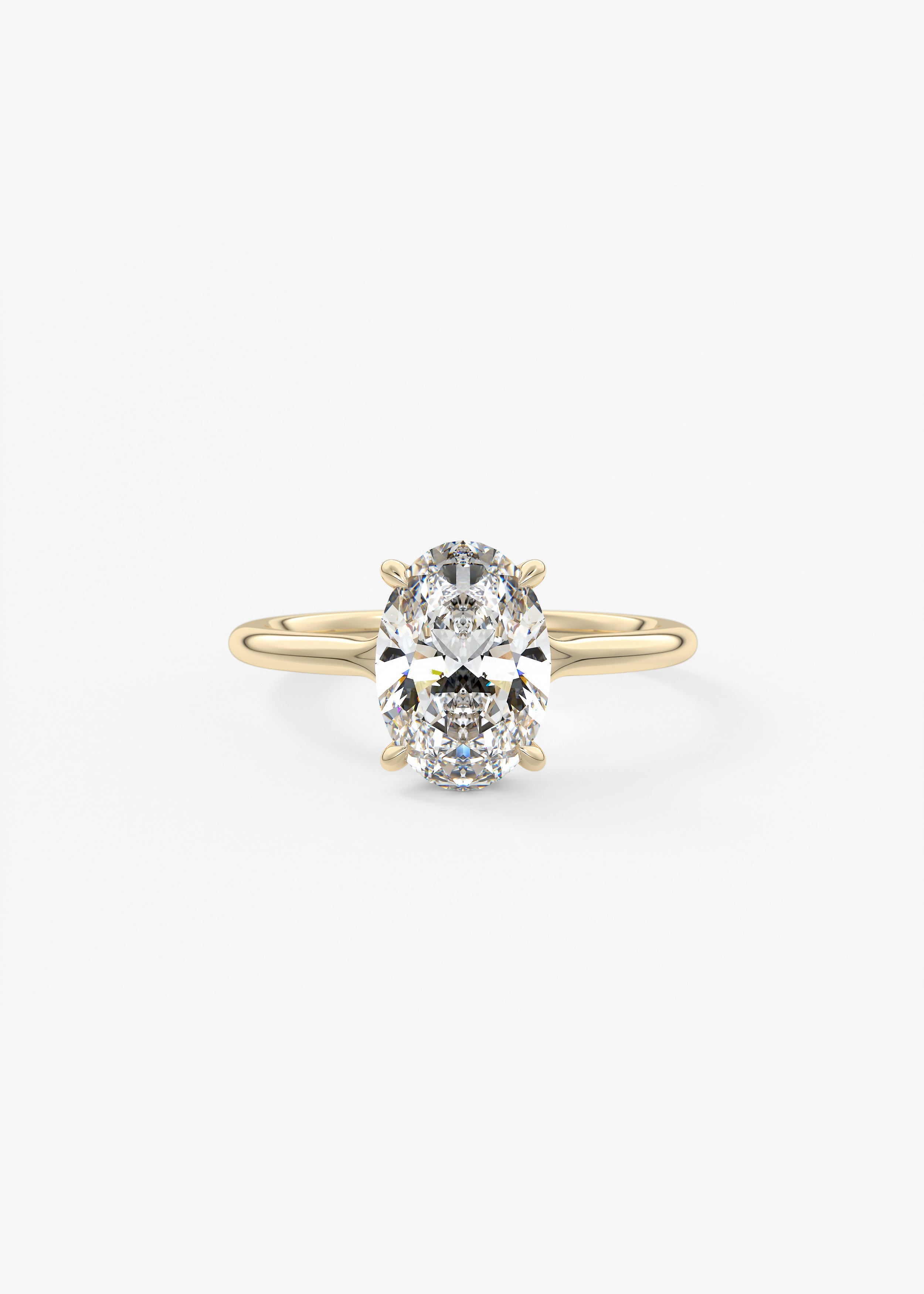 The Breezy engagement in YG metal featuring Oval cut with Solitaire,Prong setting