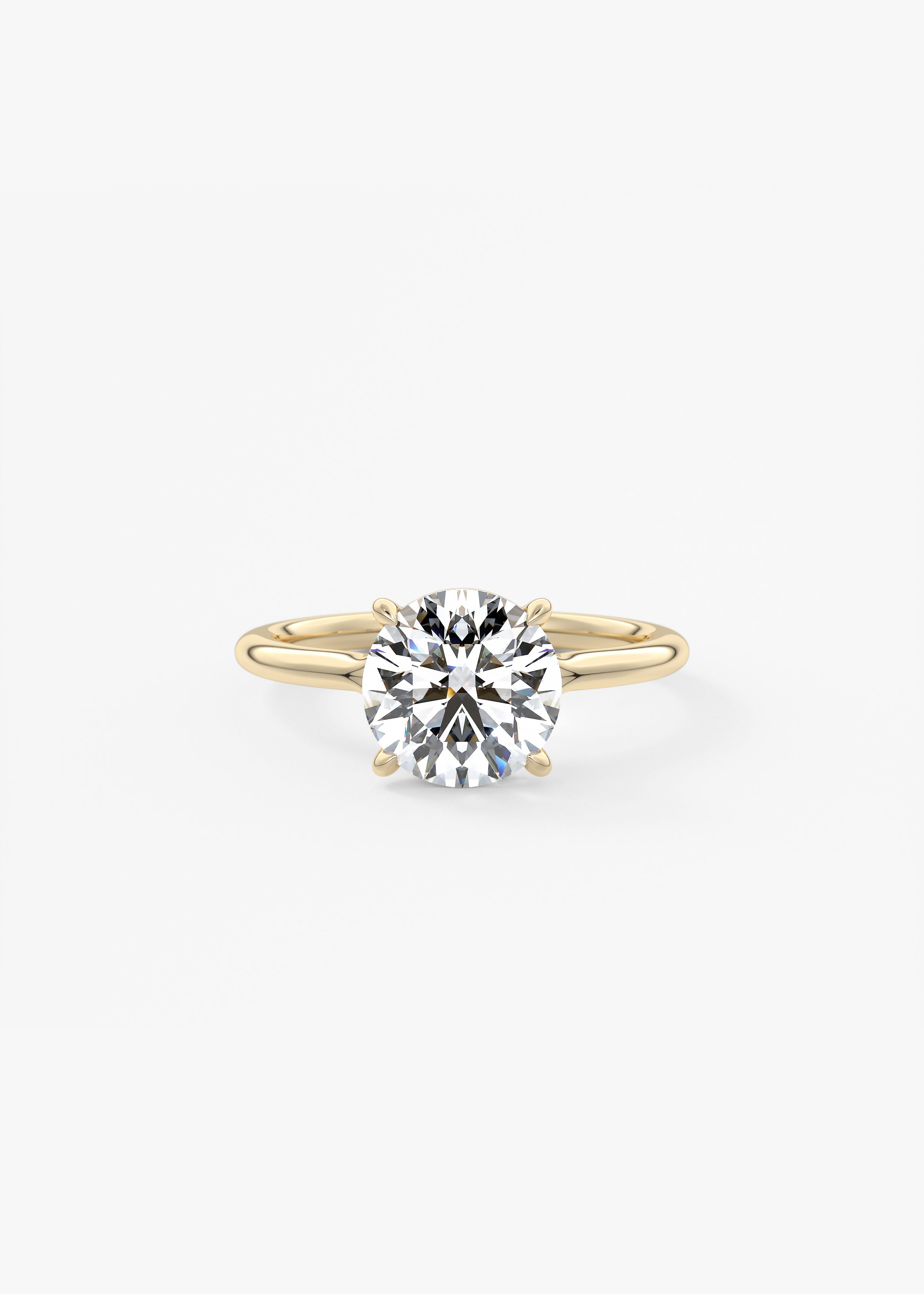 The Breezy  engagement in YG metal featuring Round,Old European cut with Solitaire,Prong setting