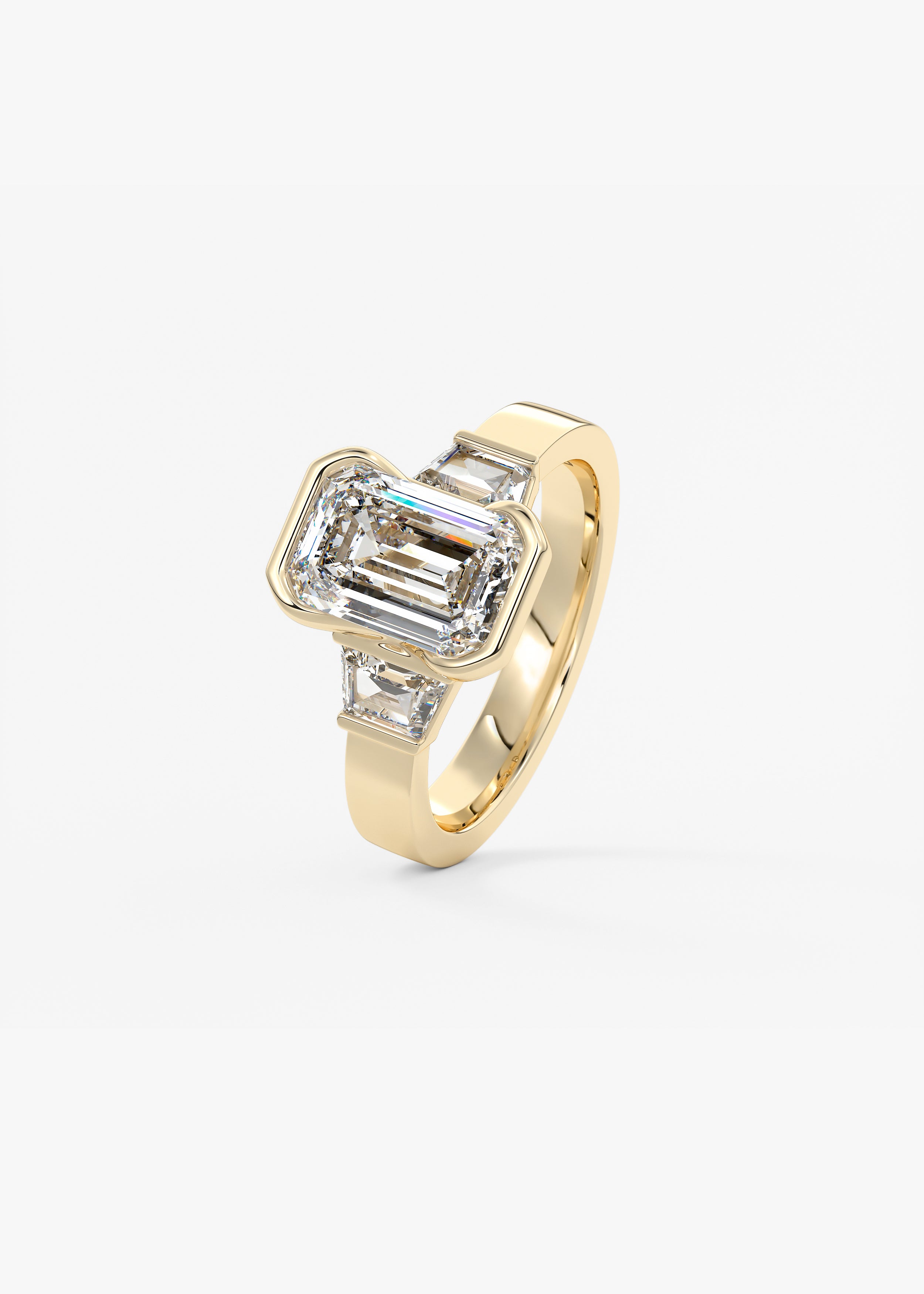 The Deco Clutch Three Stone  engagement hover view