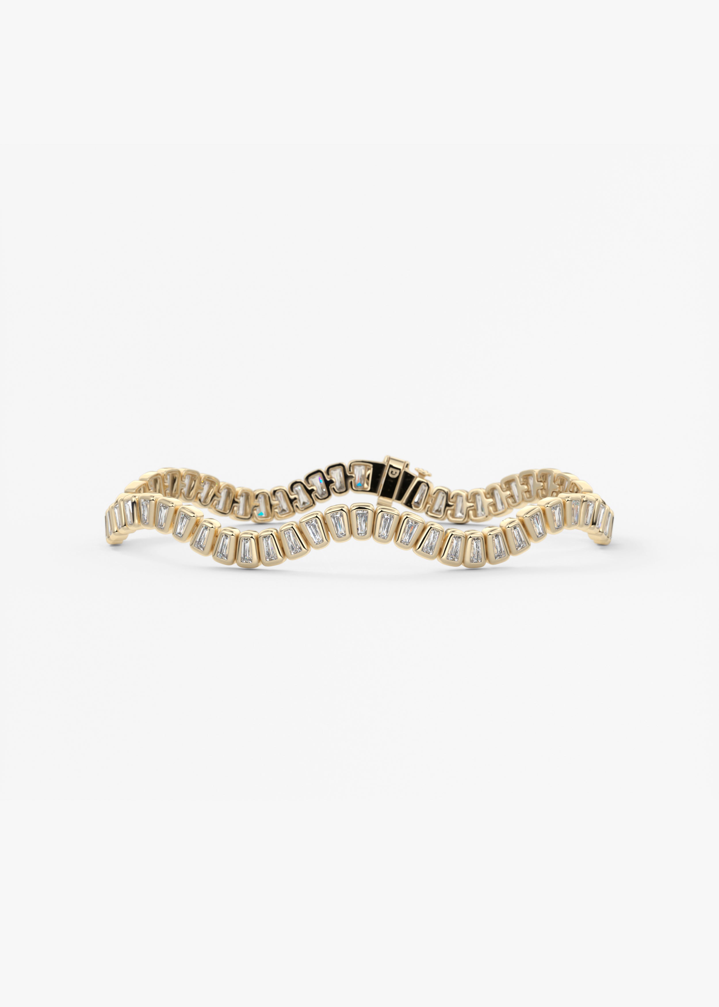 The Briquette Curve bracelet in YG metal featuring undefined cut with undefined setting