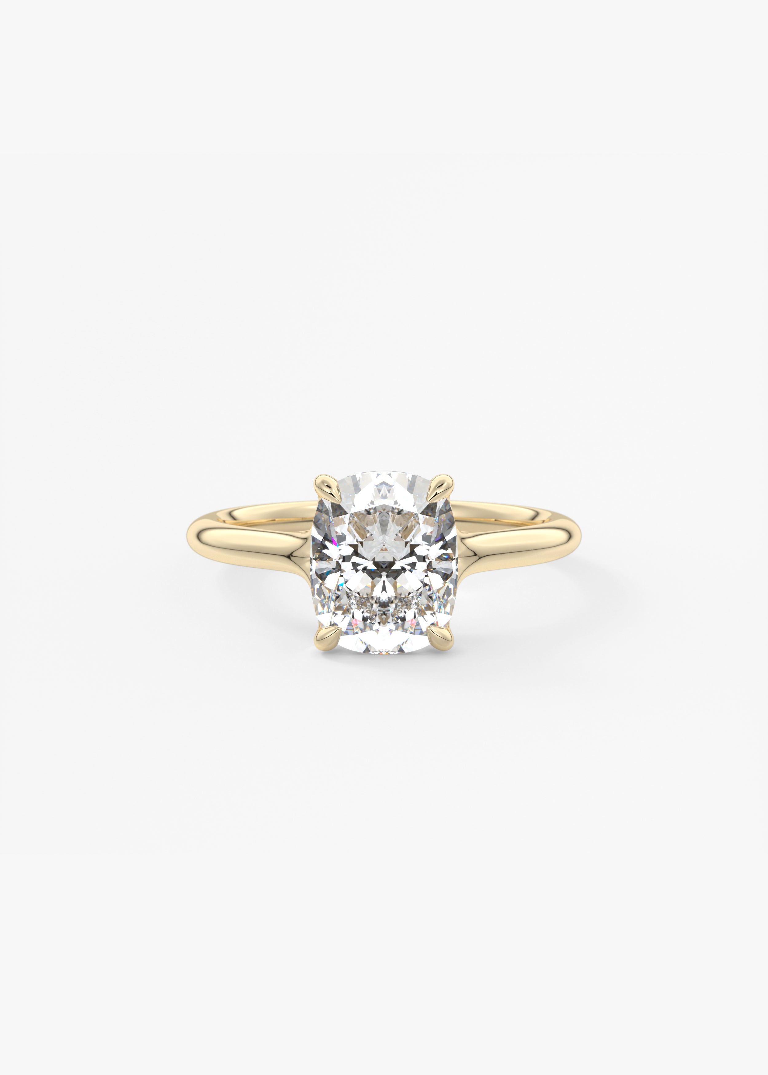 The Arbor engagement in YG metal featuring Cushion,Elongated Cushion,Old Mine cut with Prong,Solitaire,Nature Inspired setting