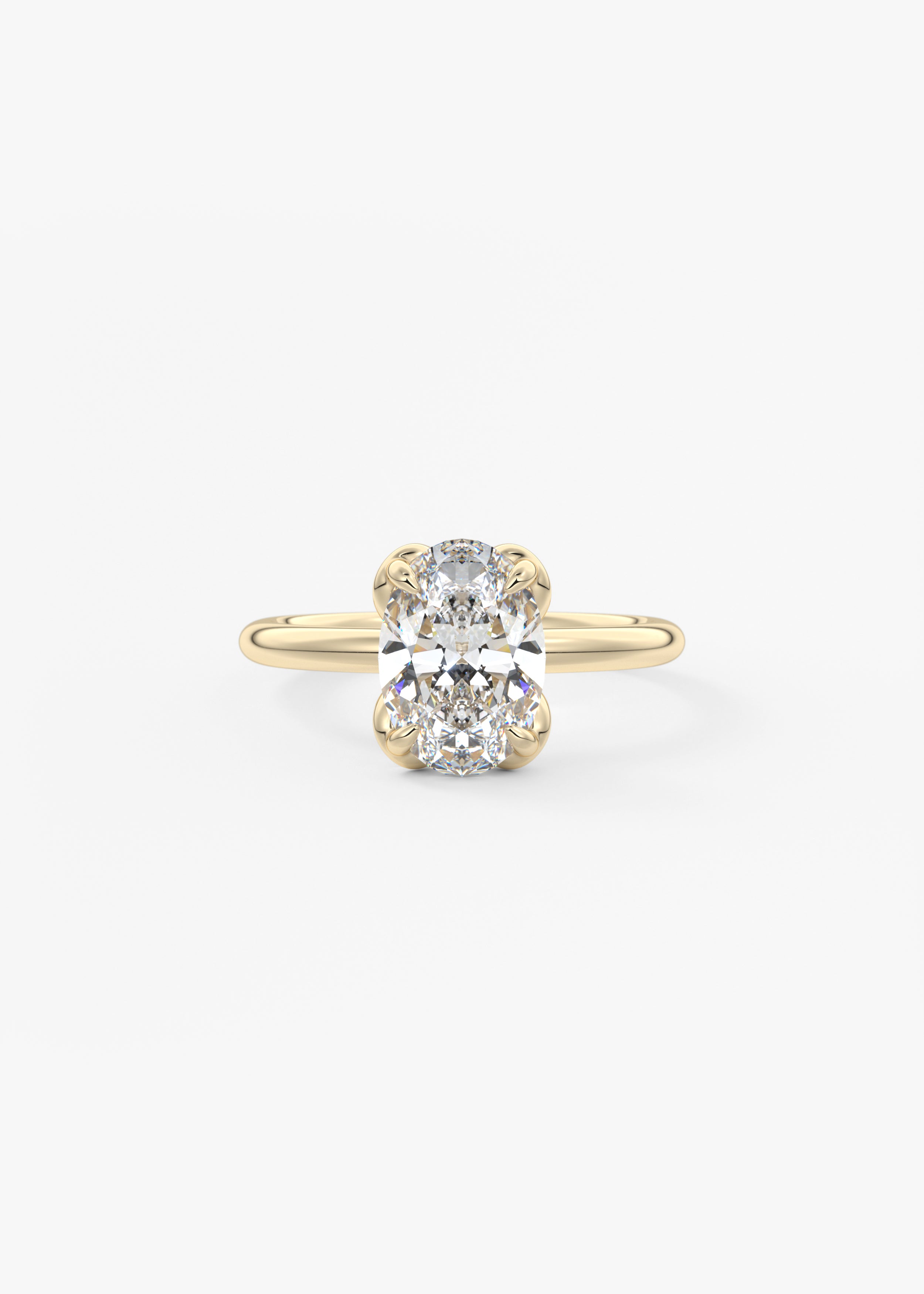 The Buttercup engagement in YG metal featuring Oval cut with Prong setting