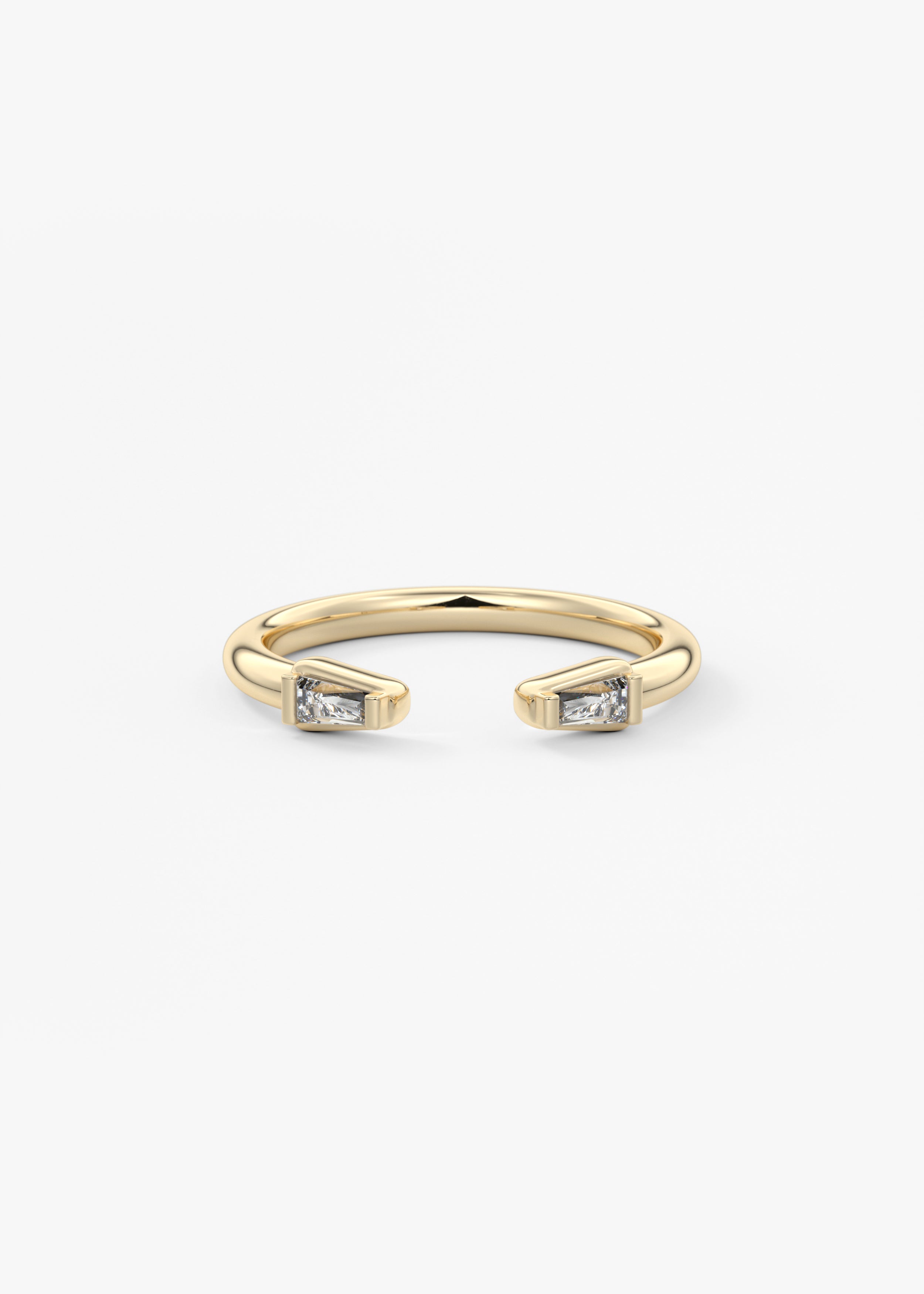 The Open Point Baguette Band wedding view 1