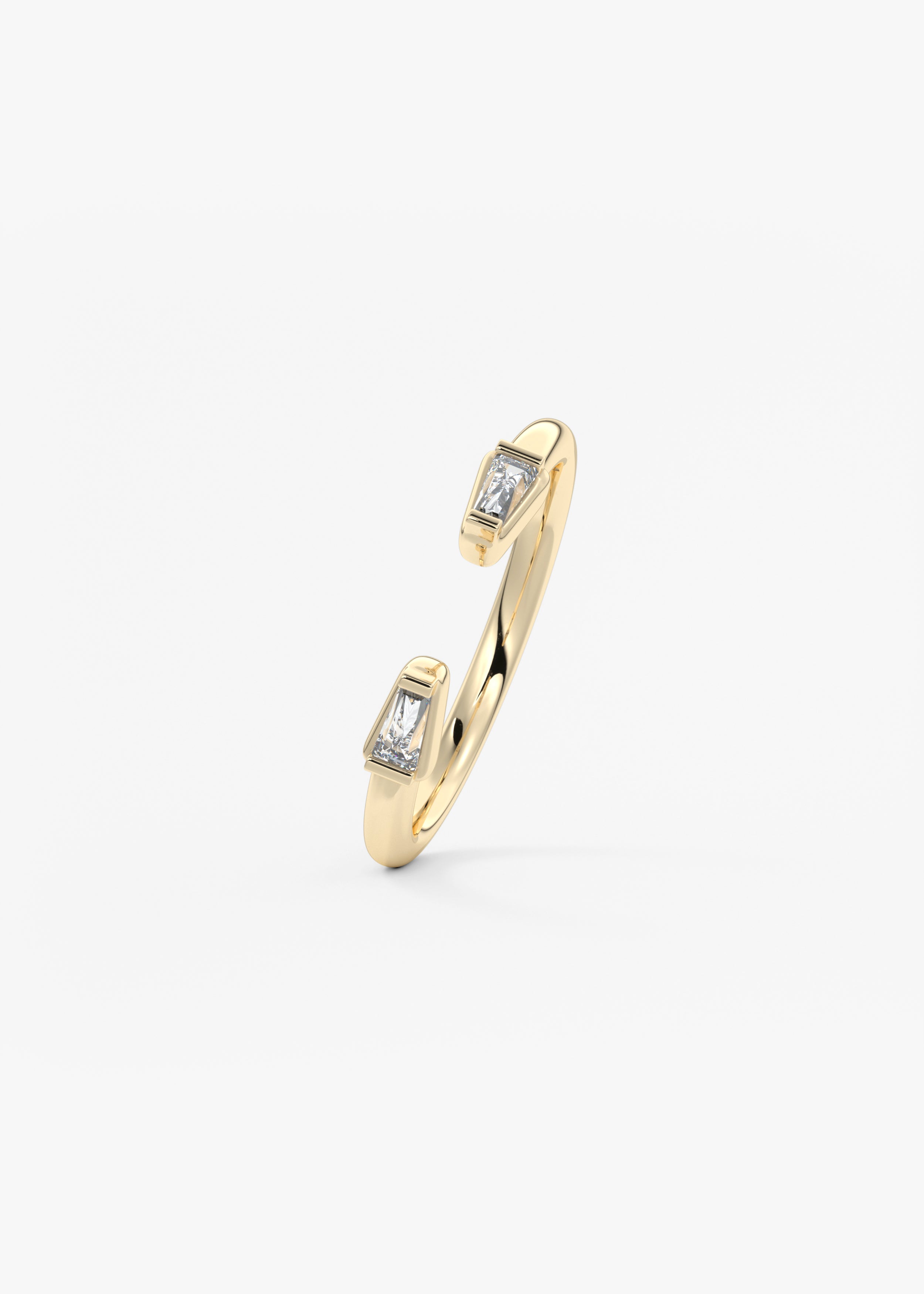 The Open Point Baguette Band wedding view 2