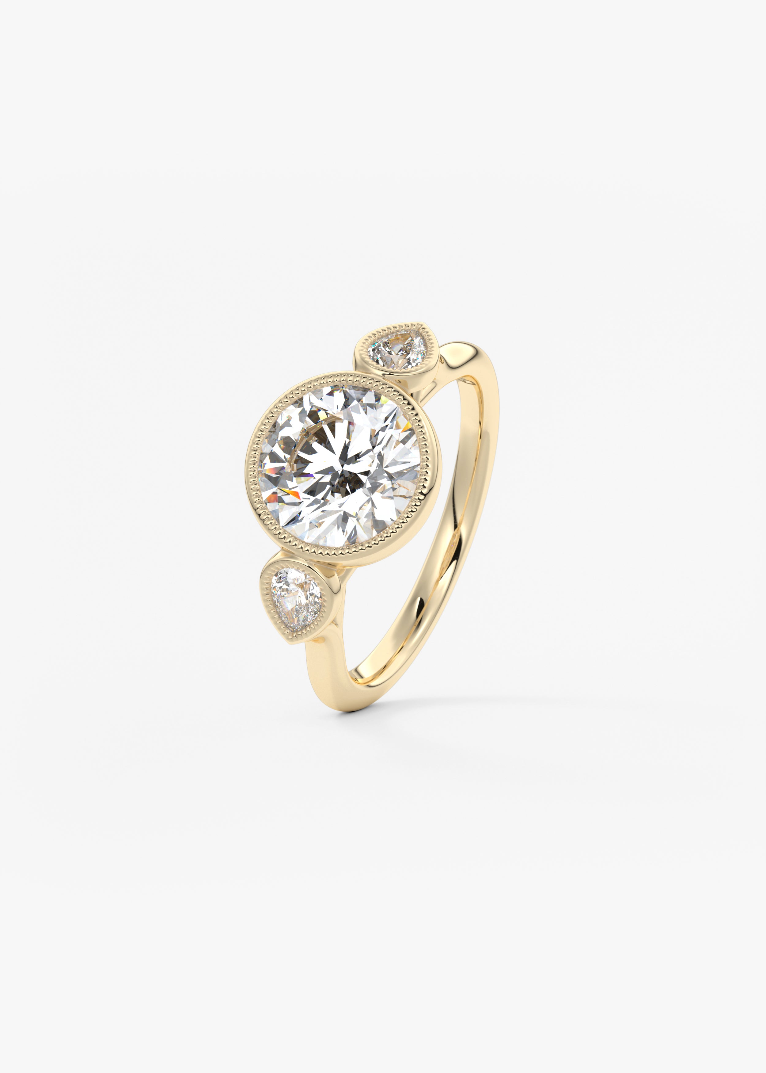 The Millie Three Stone  engagement hover view