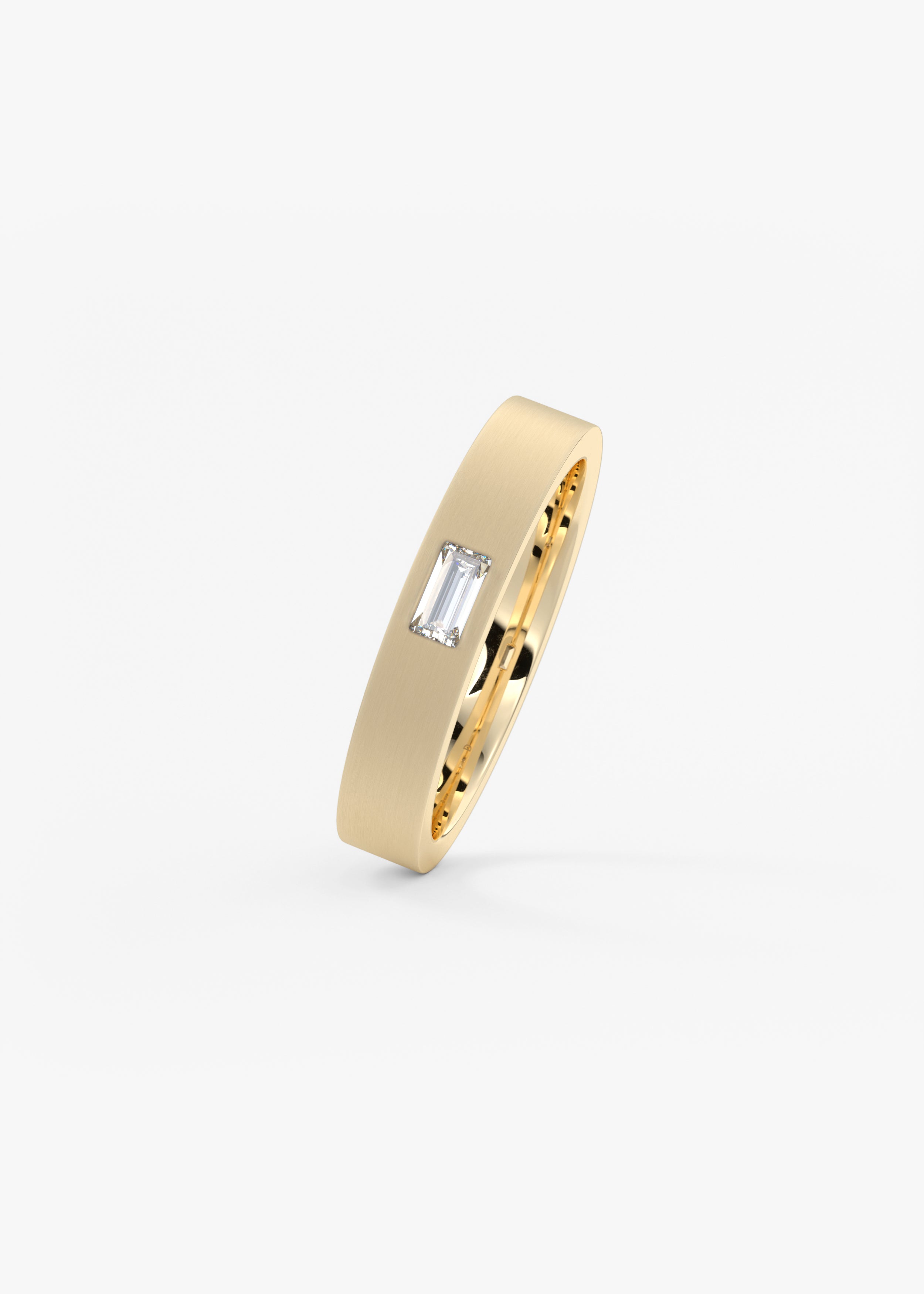 The Baguette Burnish Band Mens wedding view 2