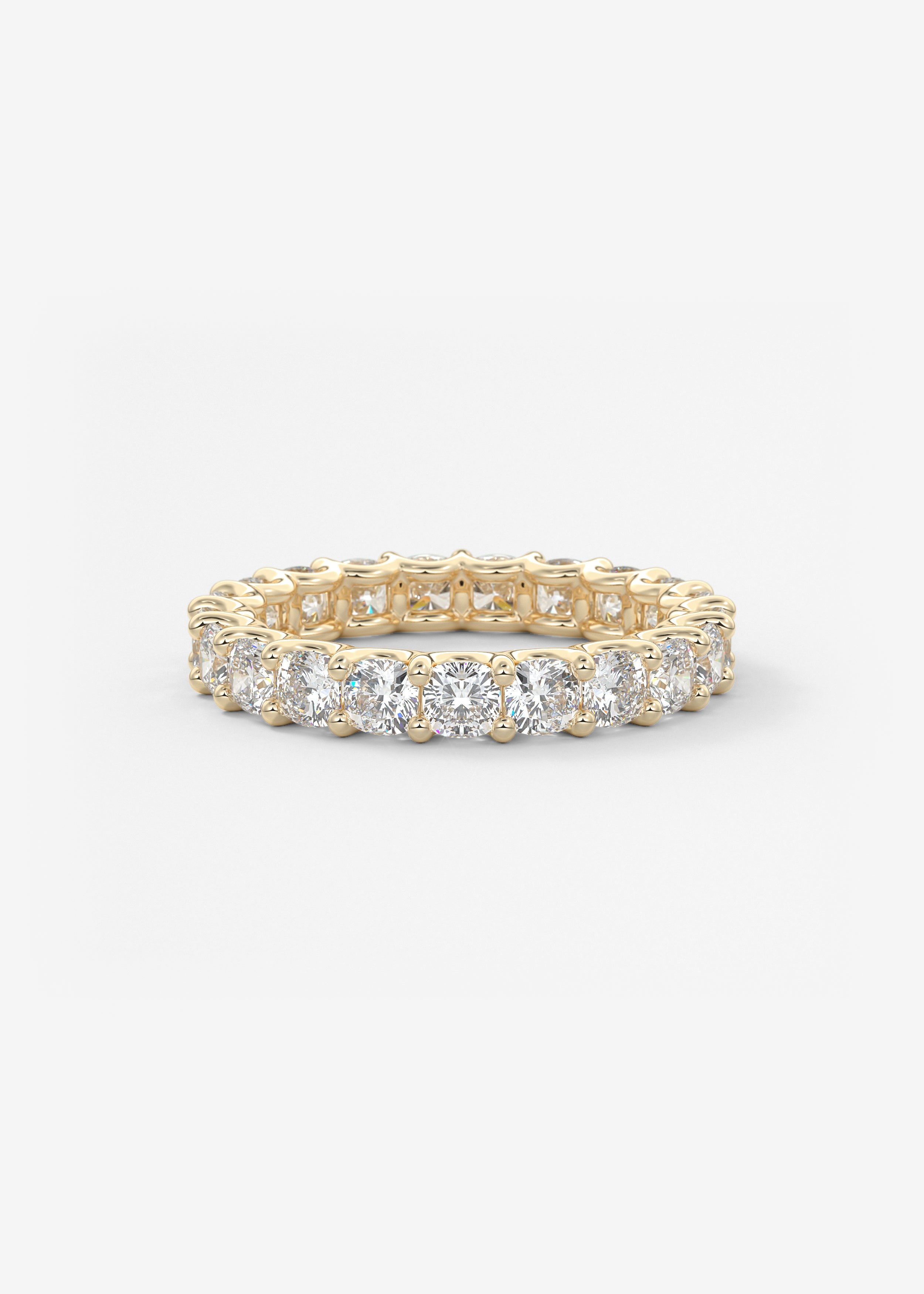 The Cushion Scallop Eternity 3mm wedding view 1