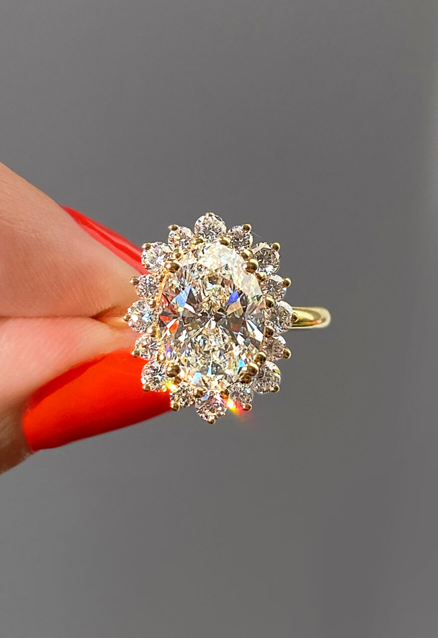 Frank darling custom oval starburst halo