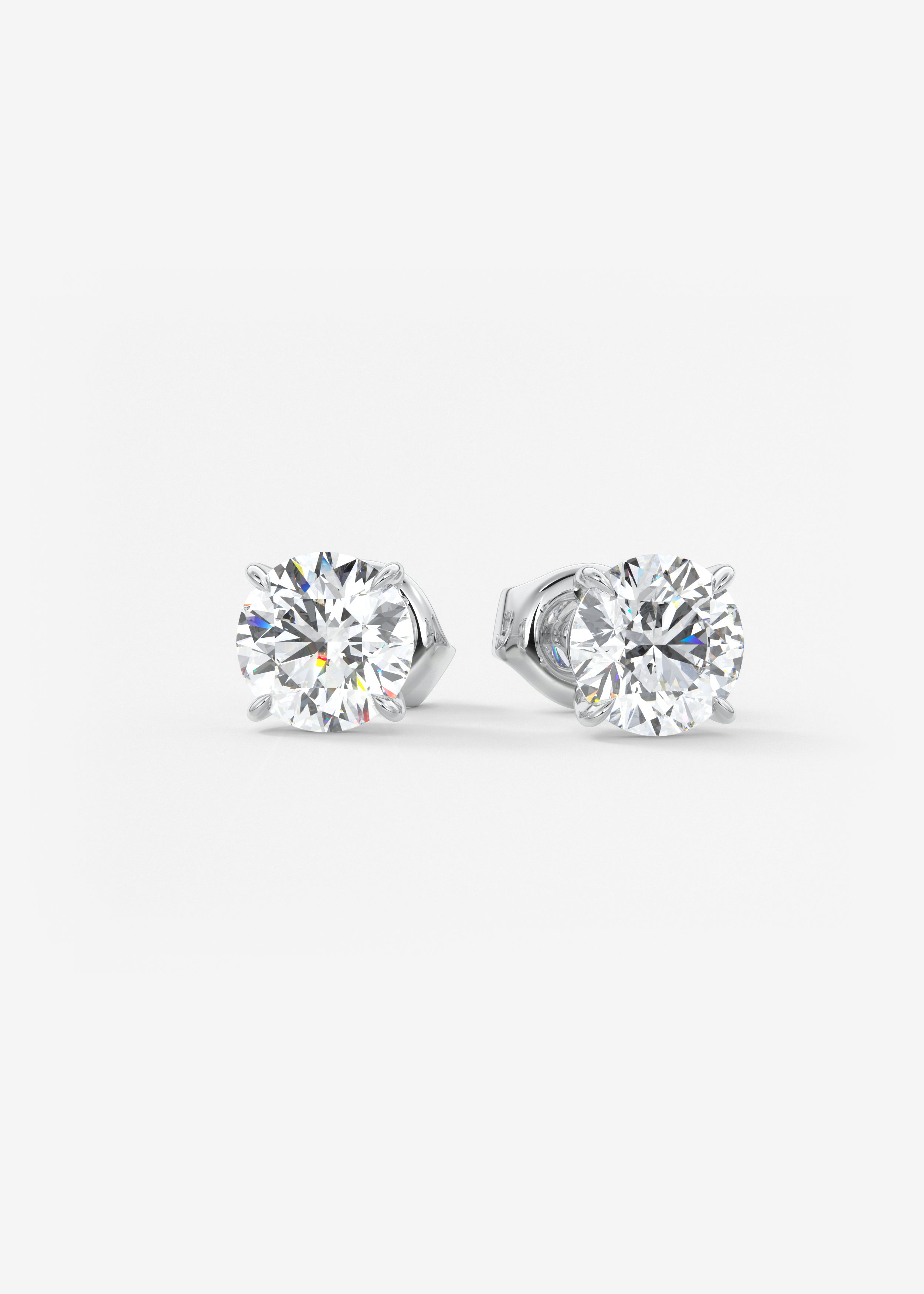 The OG stud in WG metal featuring Round,Round Brilliant cut with Prong,Solitaire setting