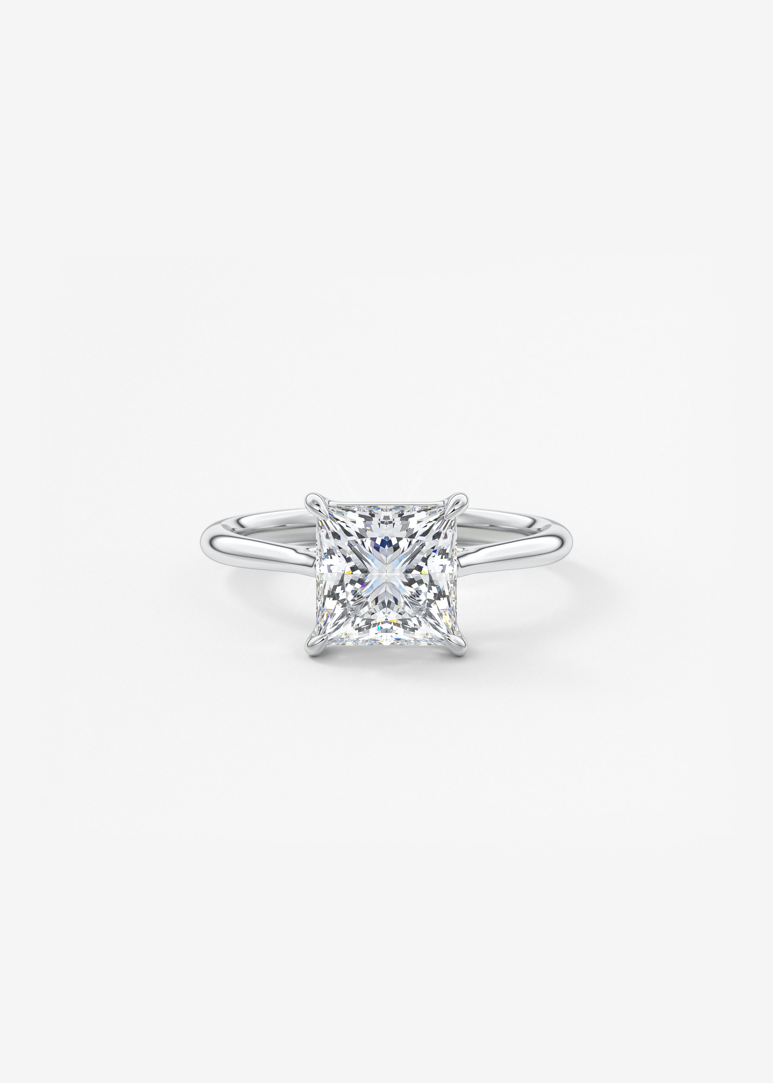 The Cathedral  engagement in WG metal featuring Princess cut with Solitaire,Prong,Cathedral setting