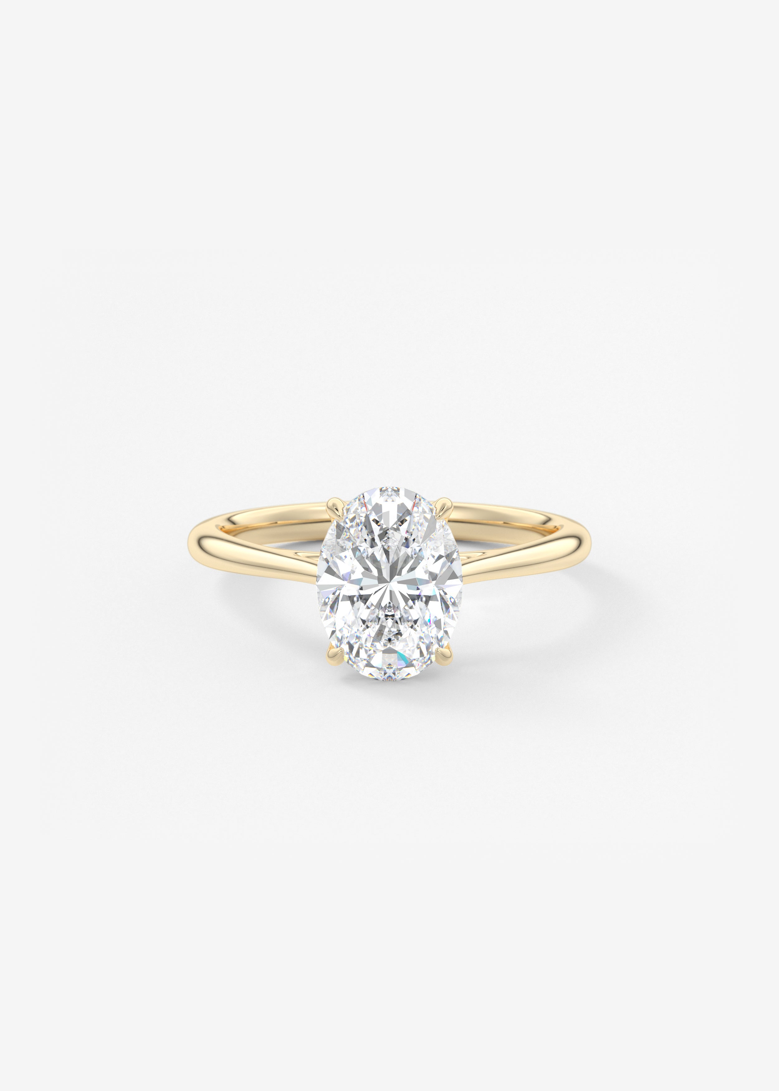 Cathedral Royale  engagement in YG metal featuring Oval cut with Solitaire,Prong,Cathedral setting