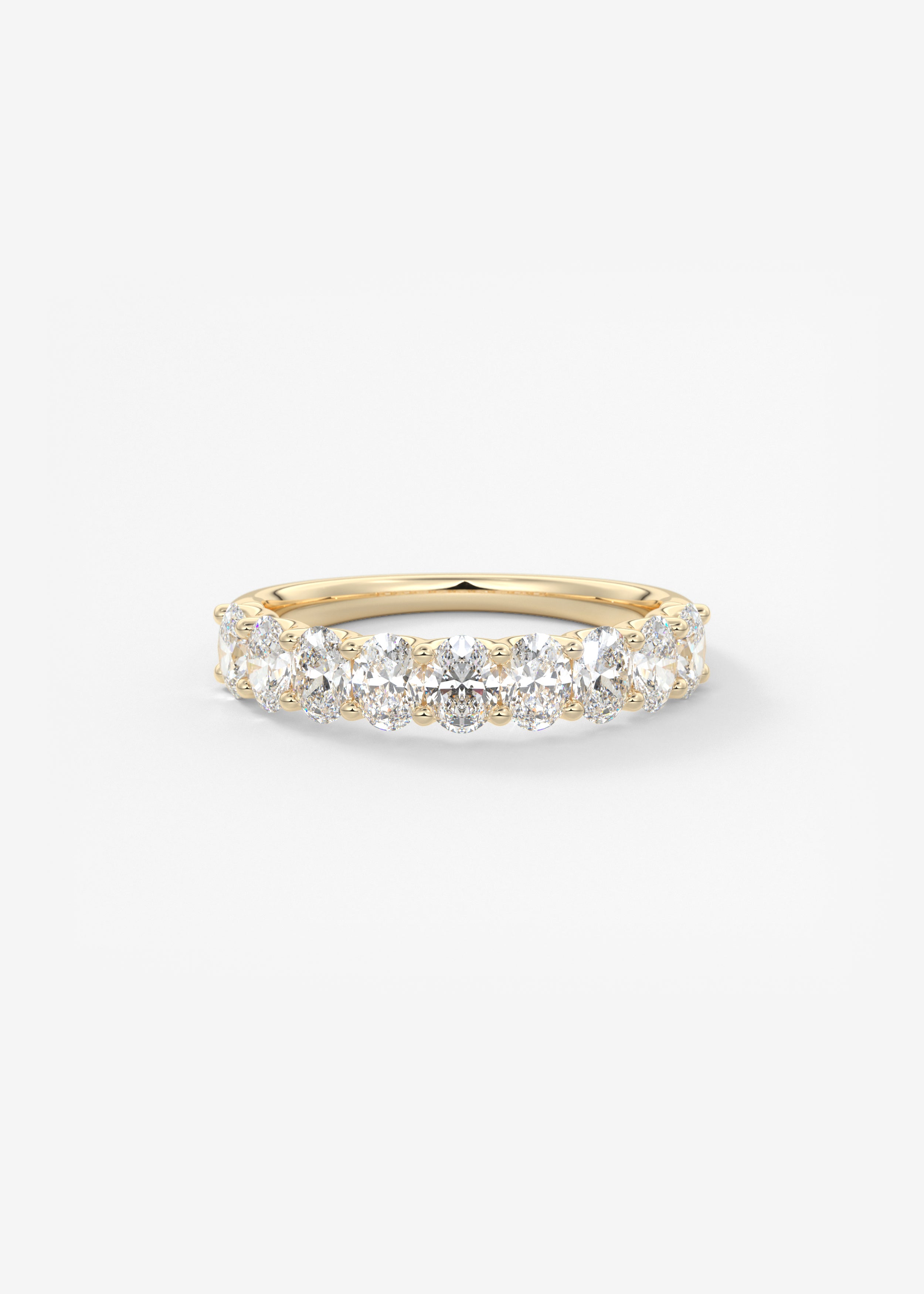 The Oval Scallop Half Eternity 4mm wedding view 1