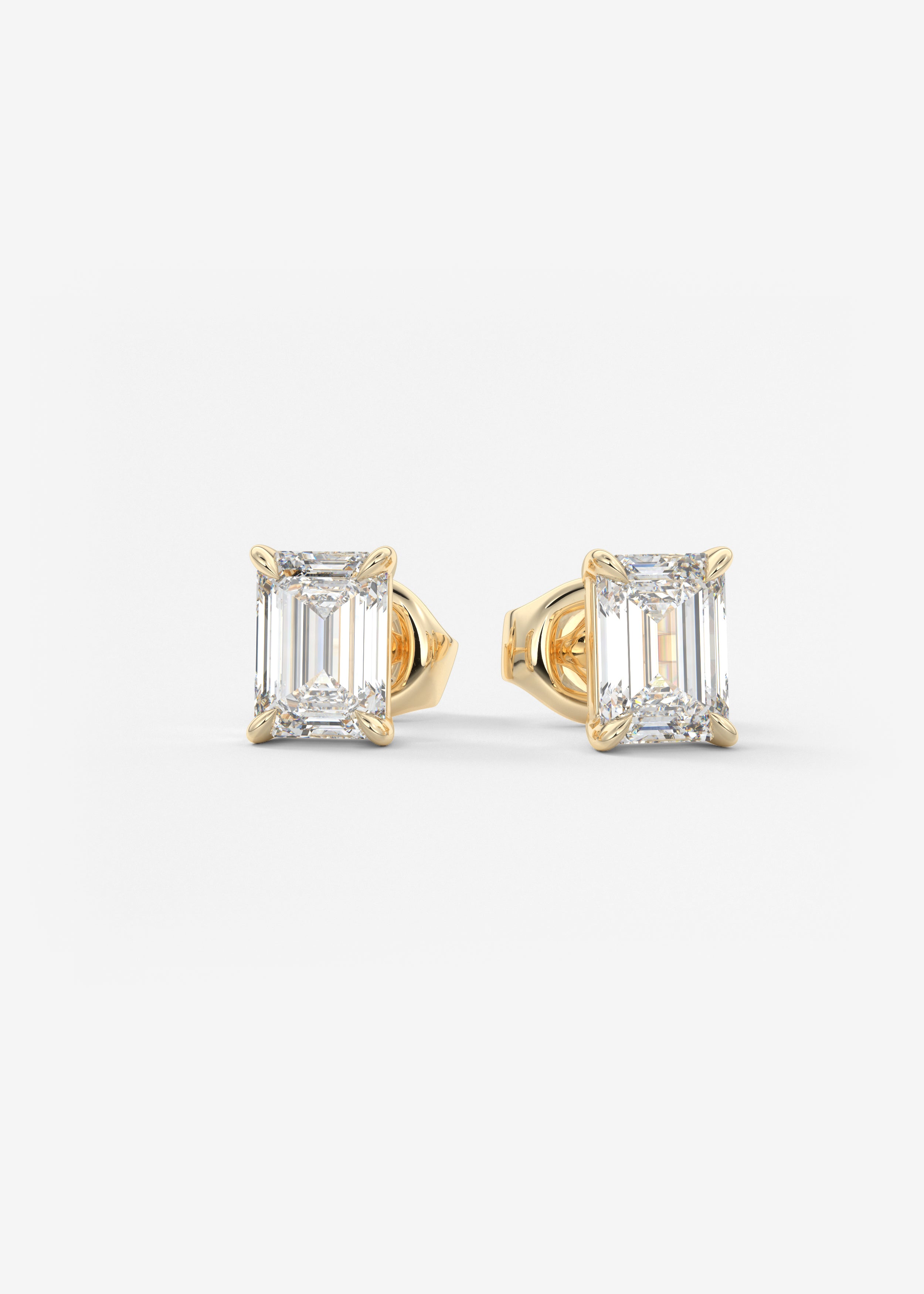 The OG  stud in YG metal featuring Emerald cut with Prong,Solitaire setting