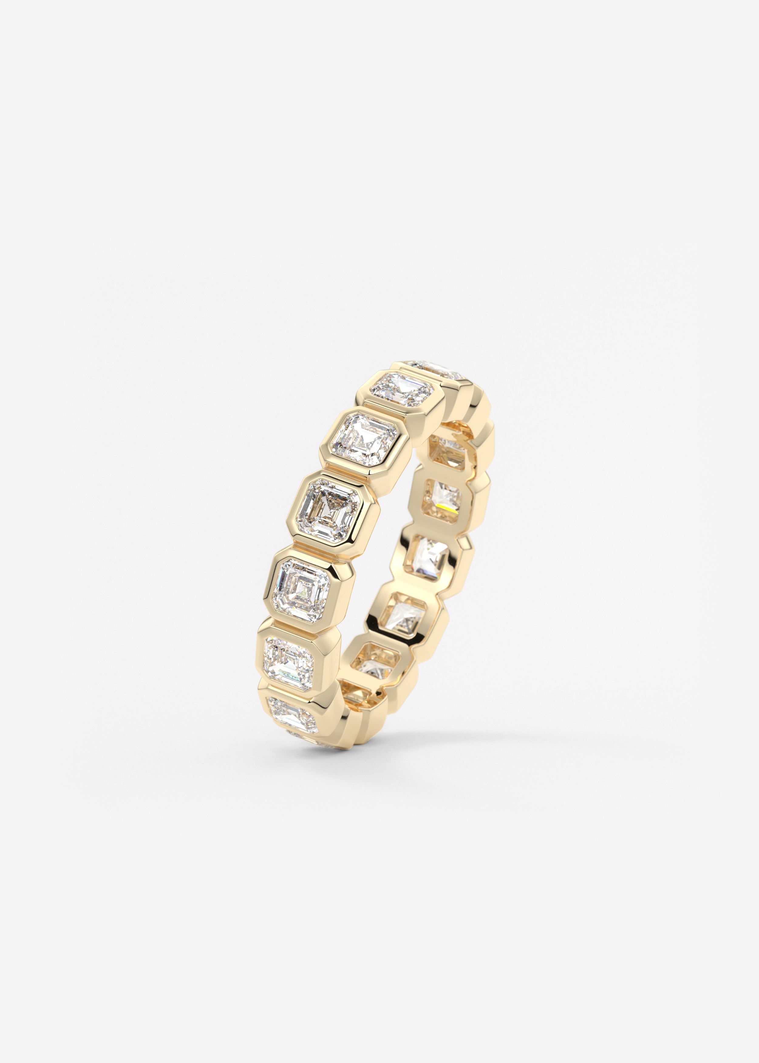 The Asscher Bezel Eternity wedding view 2